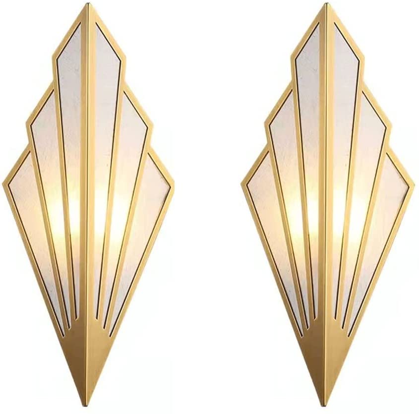 Modern Wall Light Fixtures - Indoor Wall Sconce Lighting with E14 Bulb Socket, Gold Finish - Perfect for Living Room, Bedroom, Bedside, Hallway & Porch Decoration - Wall-Mounted Wash Lights for Ambient & Accent Lighting
