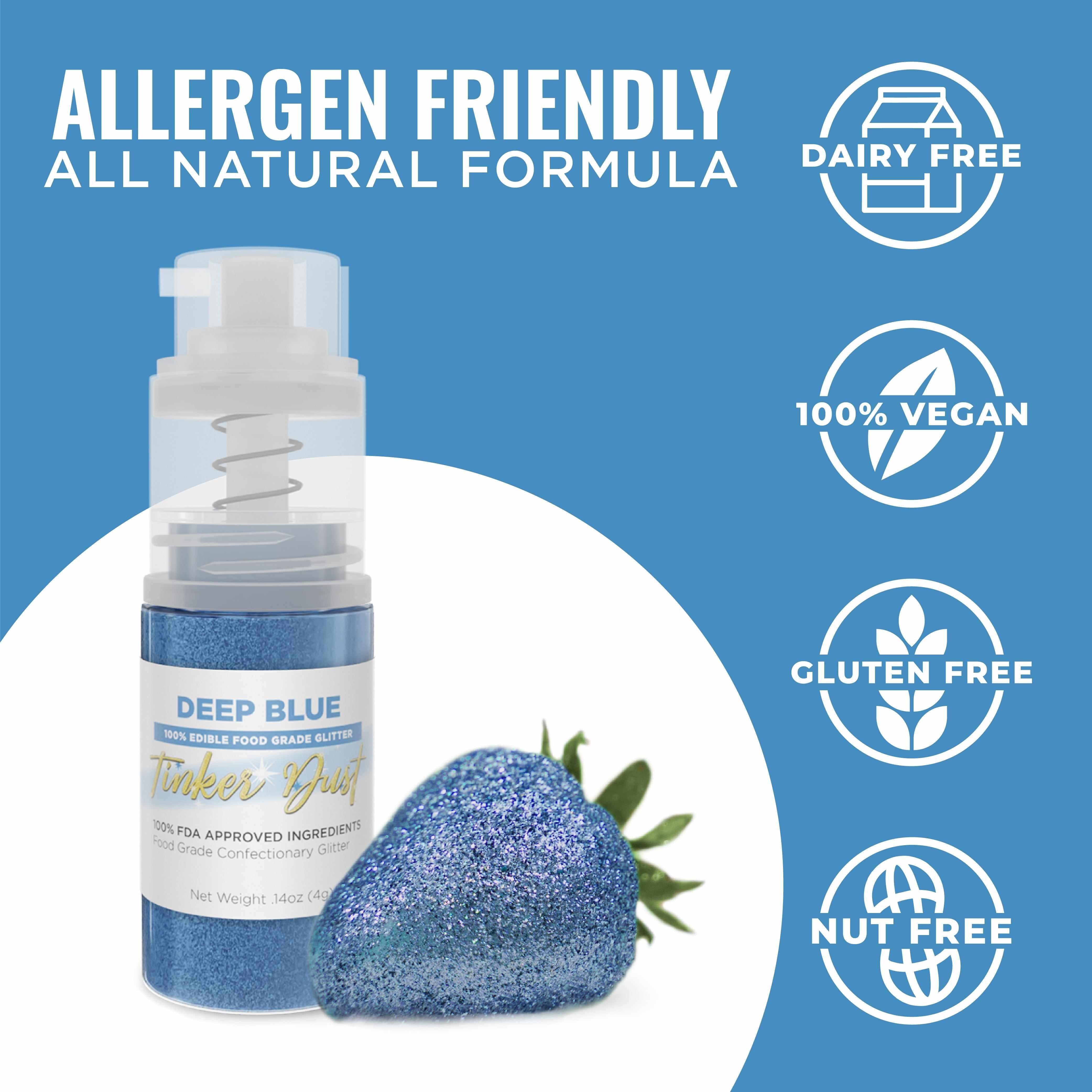 Deep Blue Tinker Dust® Glitter - 4g Spray Pump for DIY Crafts, Nail Art & Cosmetics | Private Label Glitter for Professional Makeup & Body Art