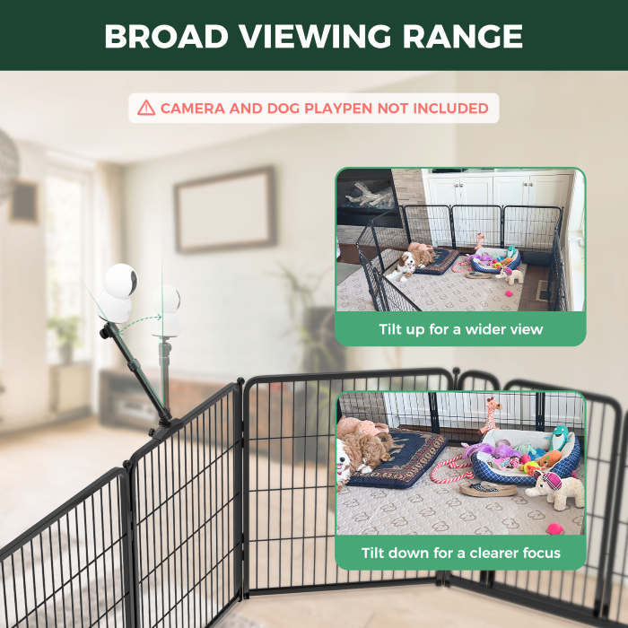 FXW Playpen Dog Camera Mount - Secure & Adjustable Pet Monitoring for Indoor/Outdoor Use - Perfect for Watching Your Dogs While Working or Traveling