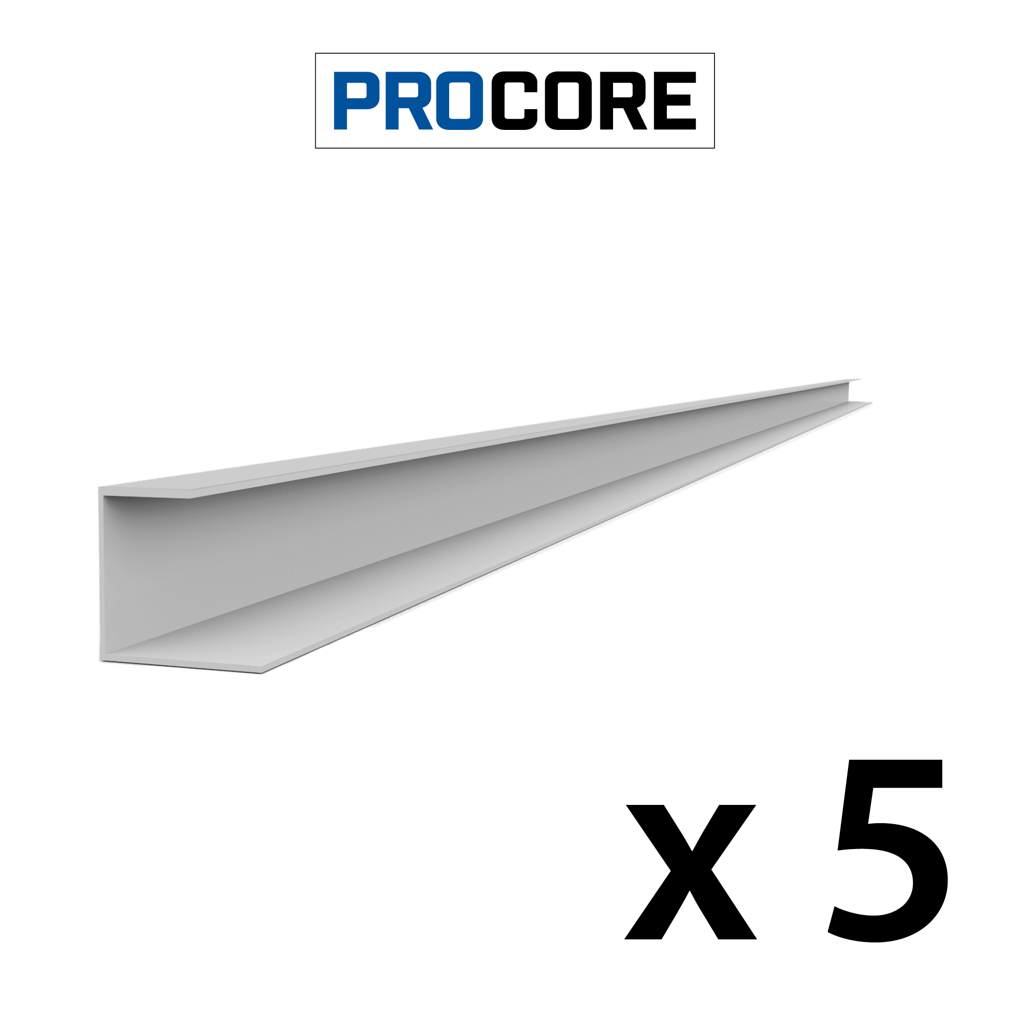 8 ft. PROCORE PVC J Trim Pack - Durable Exterior Trim for Siding, Soffit & Fascia - Perfect for Home Improvement & Construction Projects