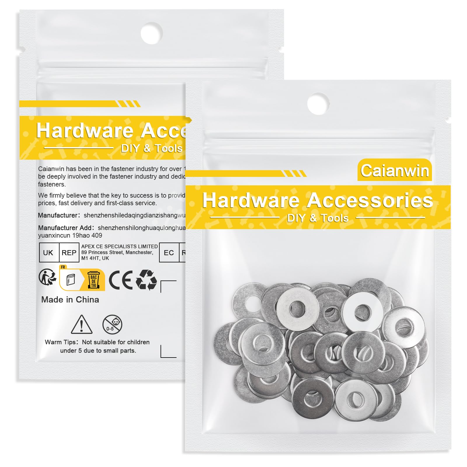 M6 Flat Washers 20Pcs - 18mm 304 Stainless Steel Washers for M6 Screws, Bolts & Nuts - Ideal for Furniture Assembly, Machinery, and DIY Projects