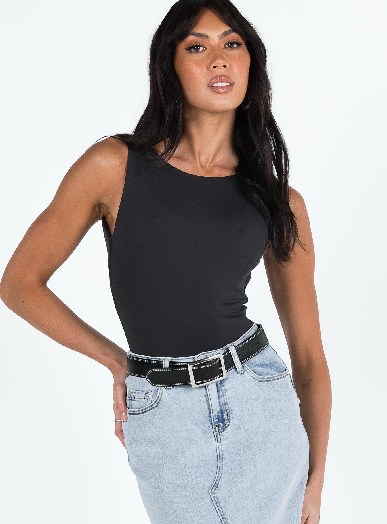 Beresford Women's Black Bodysuit - Stretchy Comfort Fit Seamless Underwear for Layering, Yoga & Everyday Wear