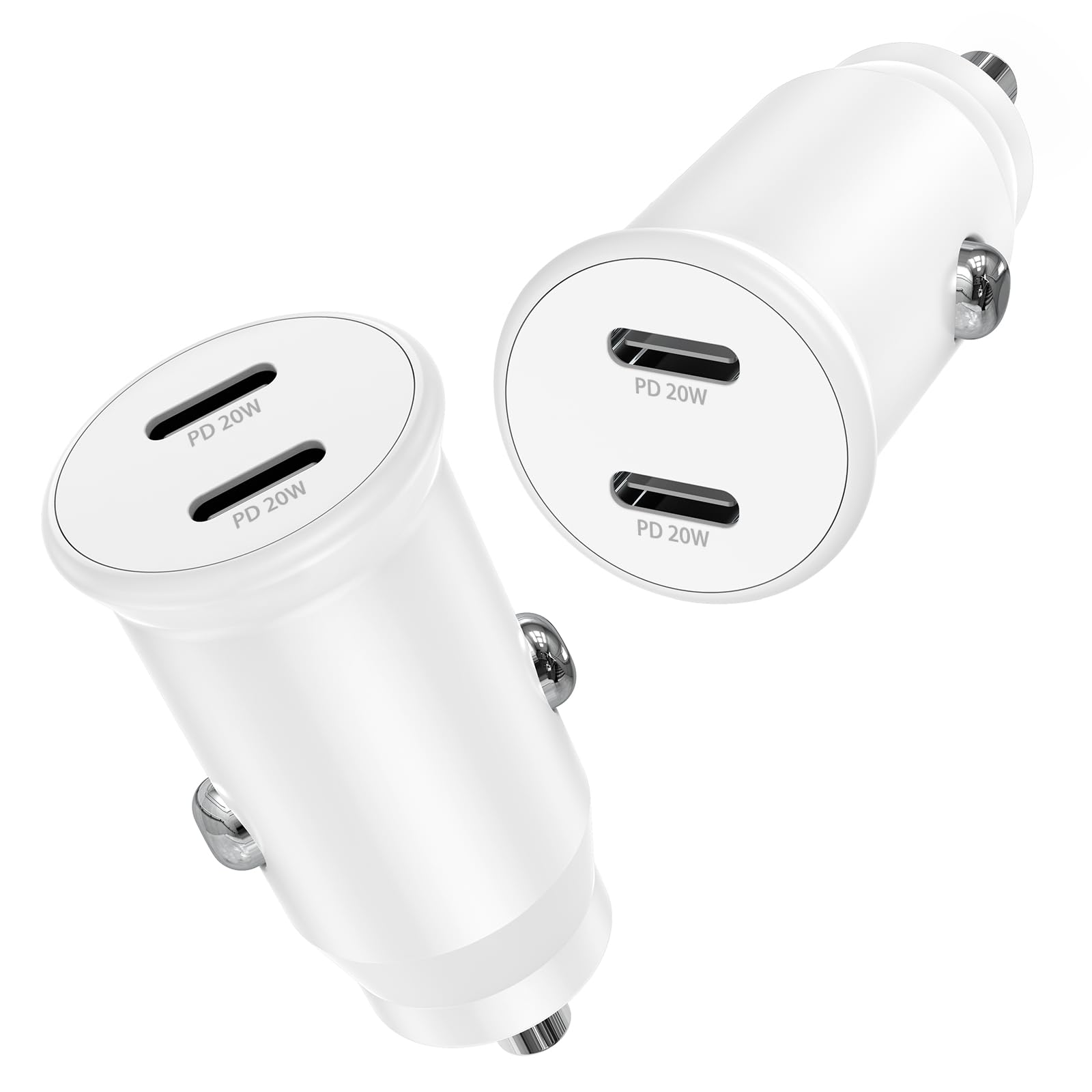 2-Pack 40W Dual USB C Car Charger Fast Charging Adapter for iPhone 16/15/14/13/12 Pro Max Plus, iPad, Samsung Galaxy - Quick Charge for Road Trips & Daily Commute