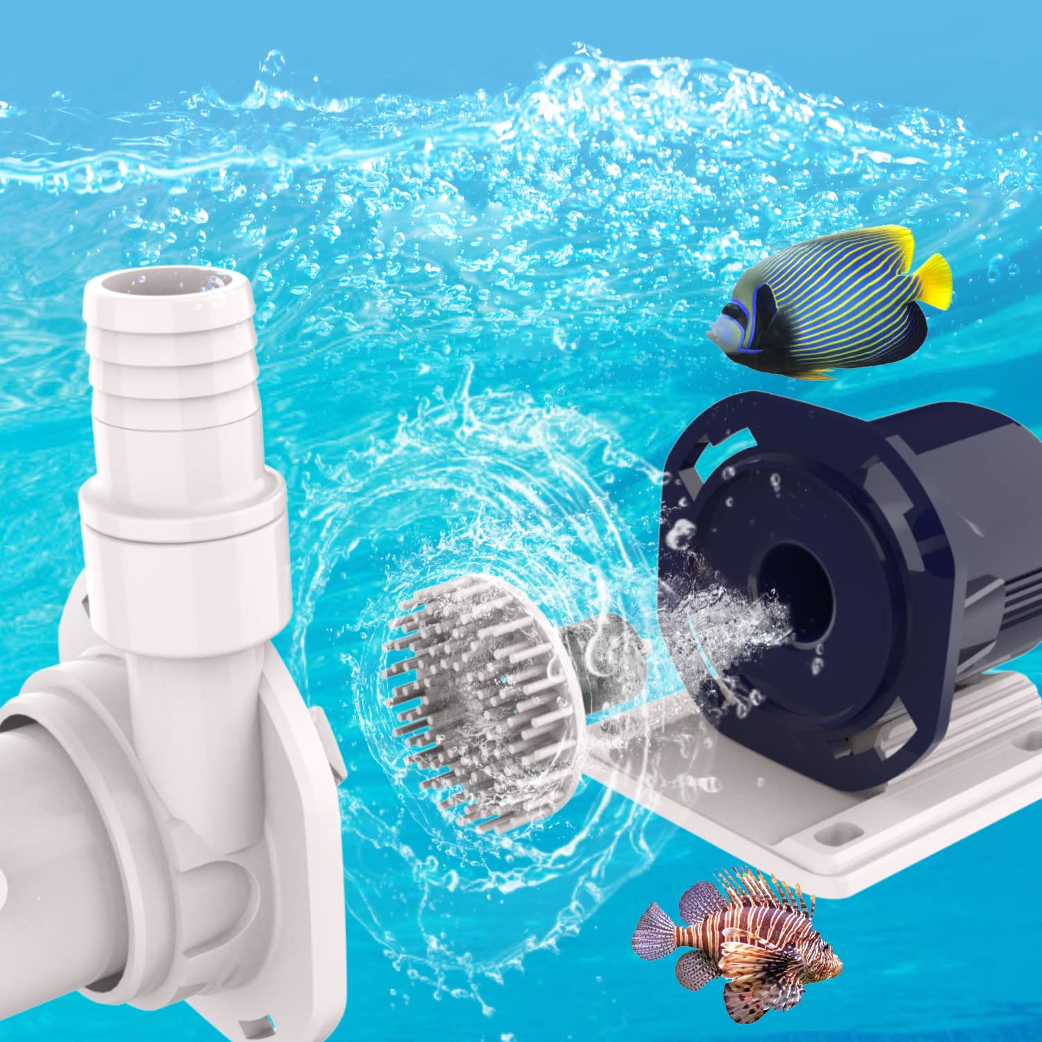 Premium Hang-On Protein Skimmer for Saltwater Aquariums (Up to 80 Gallons) - DC Pinwheel Pump with Controller - Efficient Waste Removal for Reef Tanks & Marine Aquariums - Not Compatible with Rimmed Tanks - Perfect for Home Aquariums & Fish Tank Maintenance