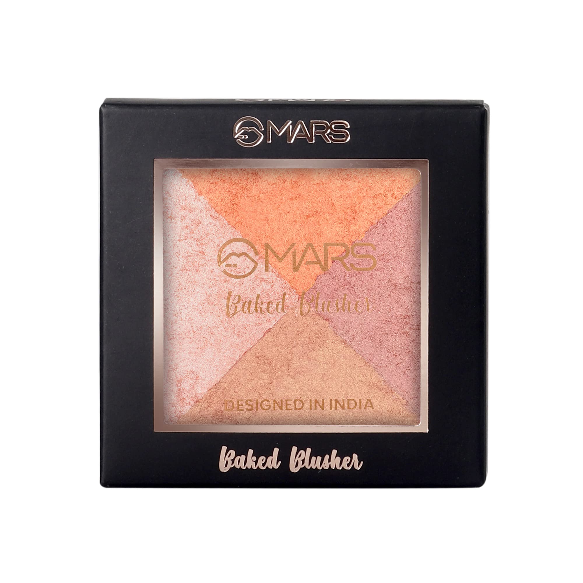 MARS Baked Blusher & Highlighter Palette - Radiant Glow, Long-Lasting Face Makeup (6g, Shade-02) | Perfect for Everyday Wear & Special Occasions