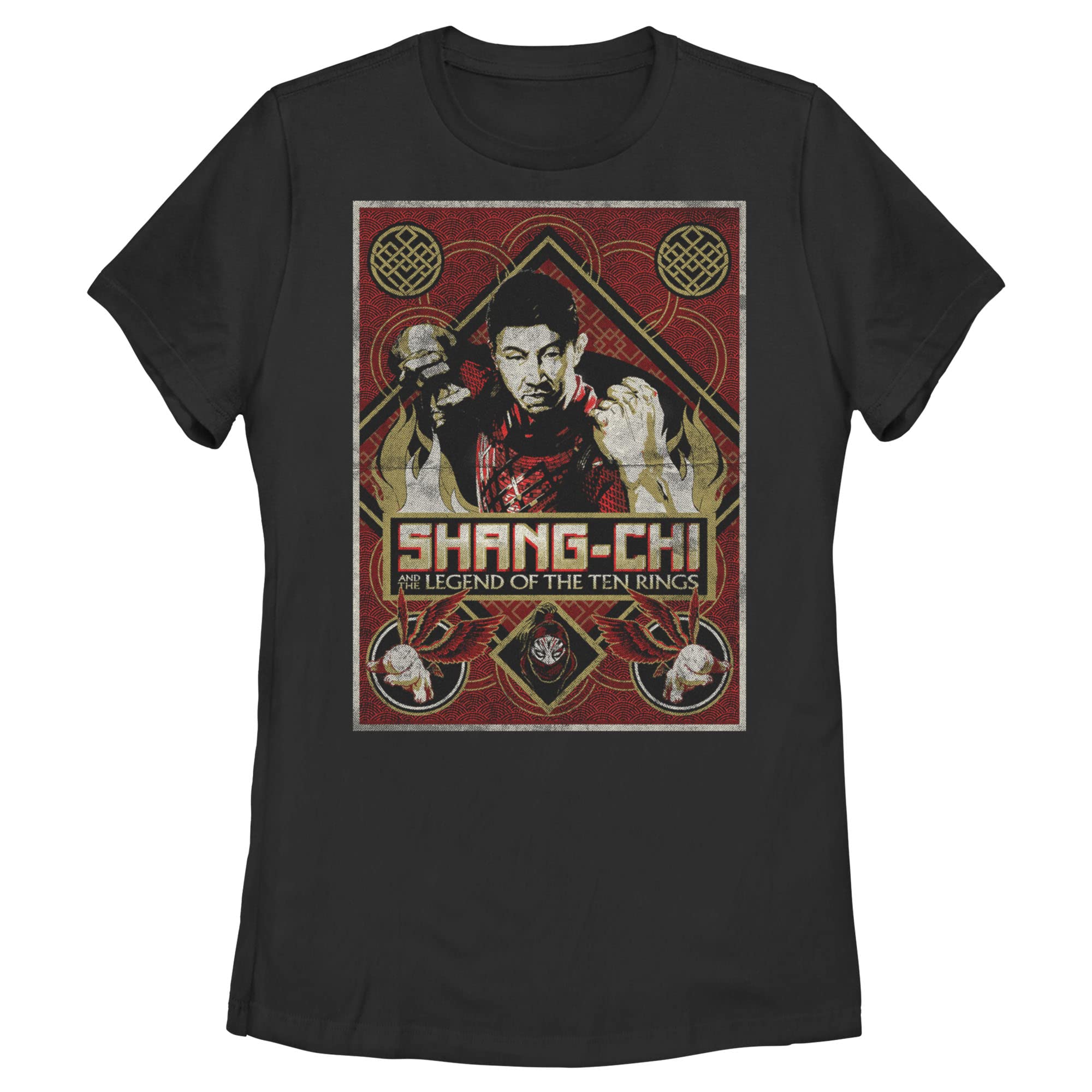 Marvel Shang-Chi and The Legend of The Ten Rings Distressed Graphic T-Shirt for Women | Vintage Superhero Tee | Perfect for Cosplay, Movie Nights & Marvel Fan Gifts