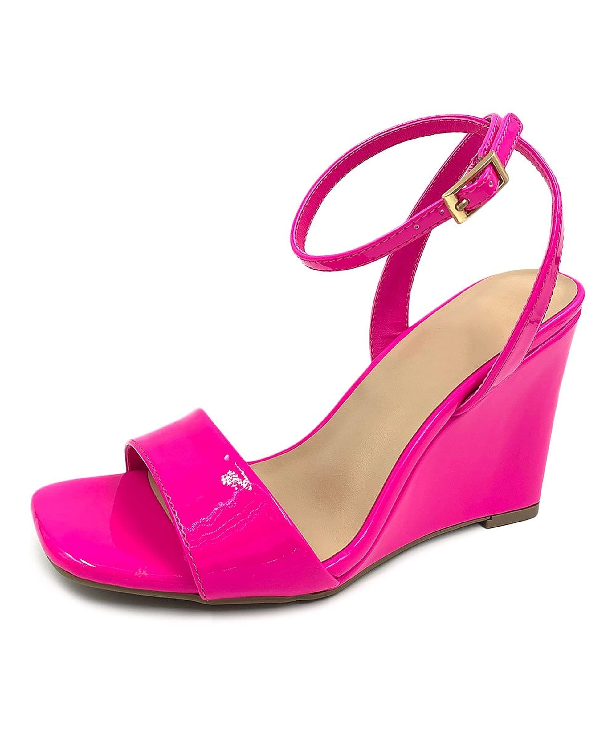 BAMBOO Women's Open Toe Ankle Strap Wedge Sandals - Comfortable Summer Casual Shoes for Beach, Wedding, and Outdoor Activities