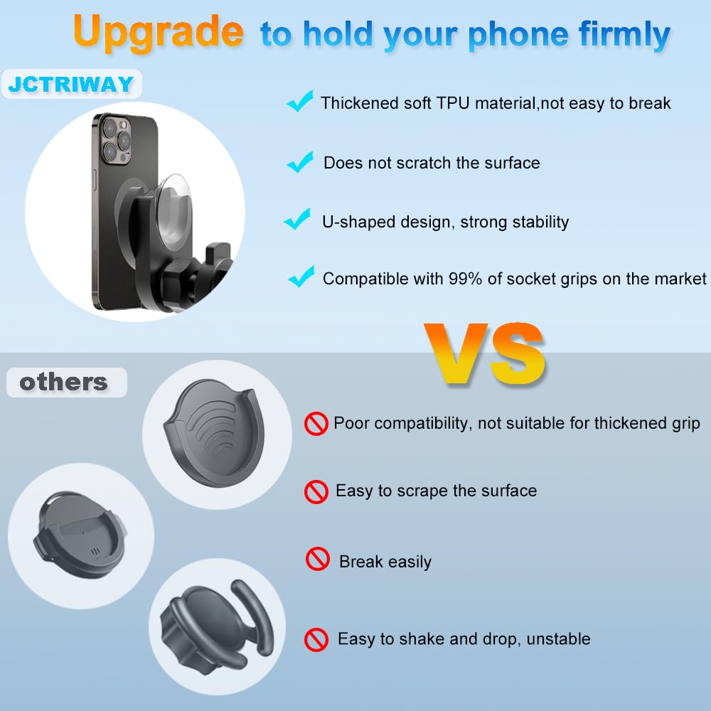 360° Adjustable Car Phone Holder for Air Vent & Socket Mount - Universal Phone Mount Compatible with iPhone, Samsung & All Smartphones - Perfect for Hands-Free Navigation, Music Control & Safe Driving