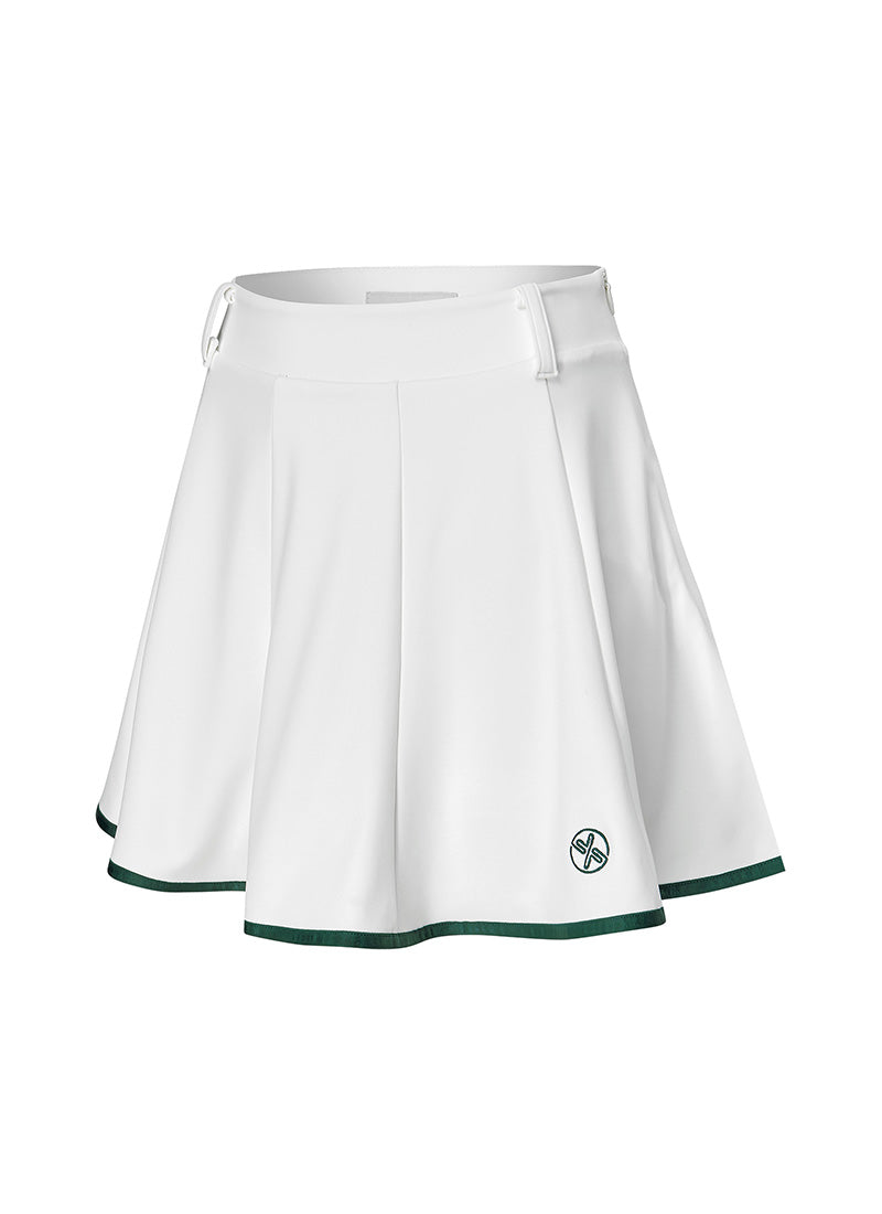 Flared Skirt with Line Trim - Women's A-Line Midi Skirt for Casual & Office Wear | Perfect for Spring & Summer Outfits