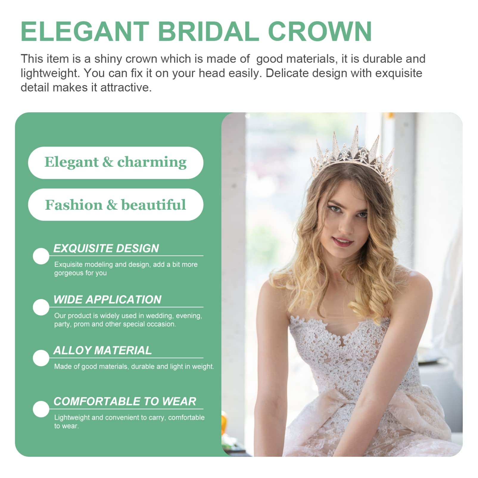 Sparkling Rhinestone Bridal Tiara for Women - Elegant Wedding, Prom, Pageant & Birthday Crown Headband - Perfect for Brides, Prom Queens & Special Occasions