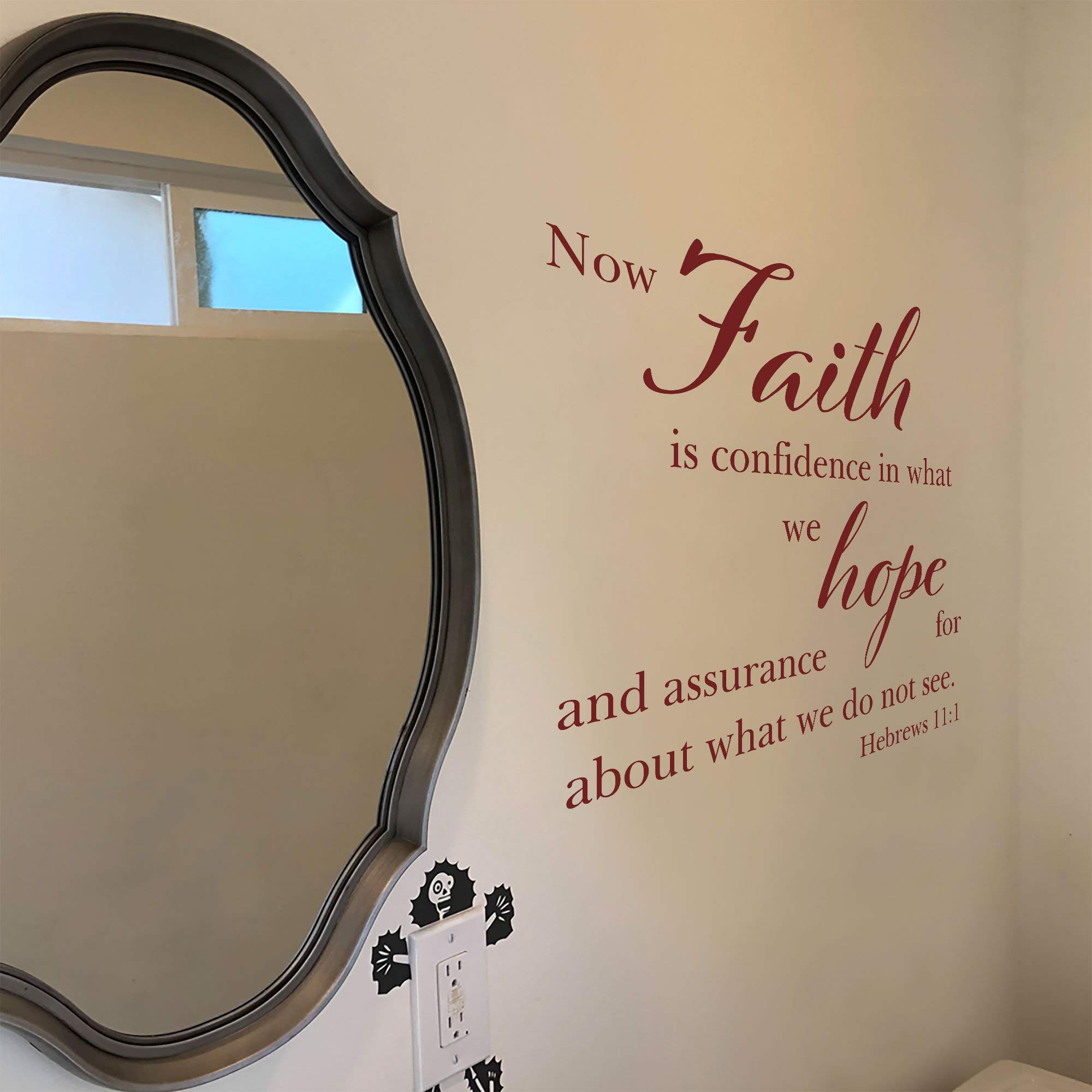 Hebrews Bible Wall Sticker - Removable Faith Decor for Home & Dorm | Hebrews 11:1 Scripture Art