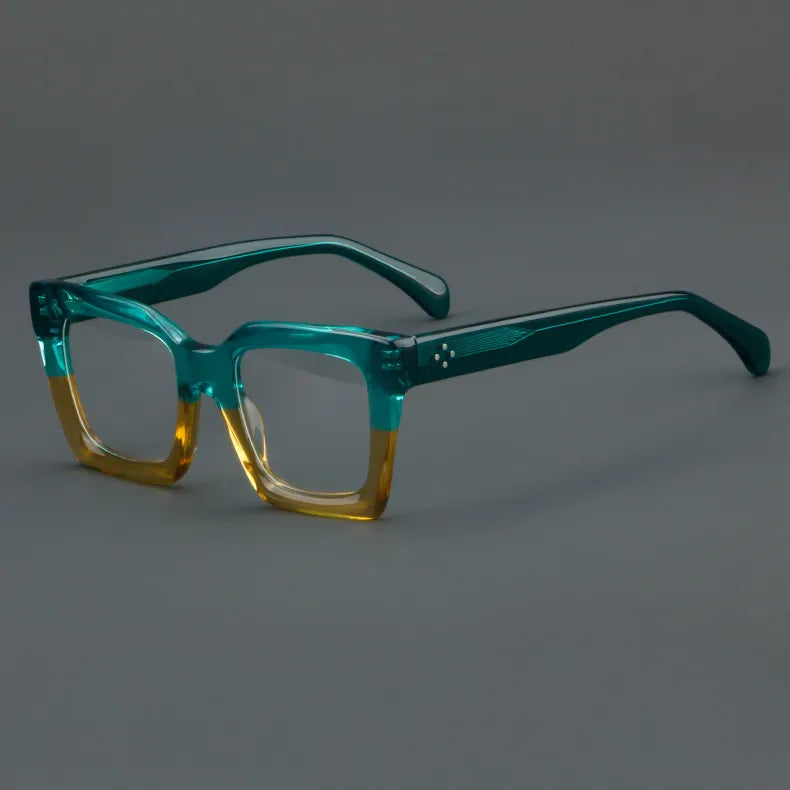 CCspace Unisex Full Rim Large Square Acetate Eyeglasses 56909 - Trendy Oversized Square Frames for Men & Women - Perfect for Reading, Fashion, and Daily Wear