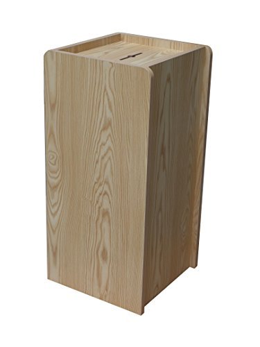 FixtureDisplays® Wooden Donation Box - MDF Veneer Tithing & Fundraising Stand for Churches, Events & Charities - Perfect for Church Collections, Charity Events & Fundraising Drives (Model 13155)