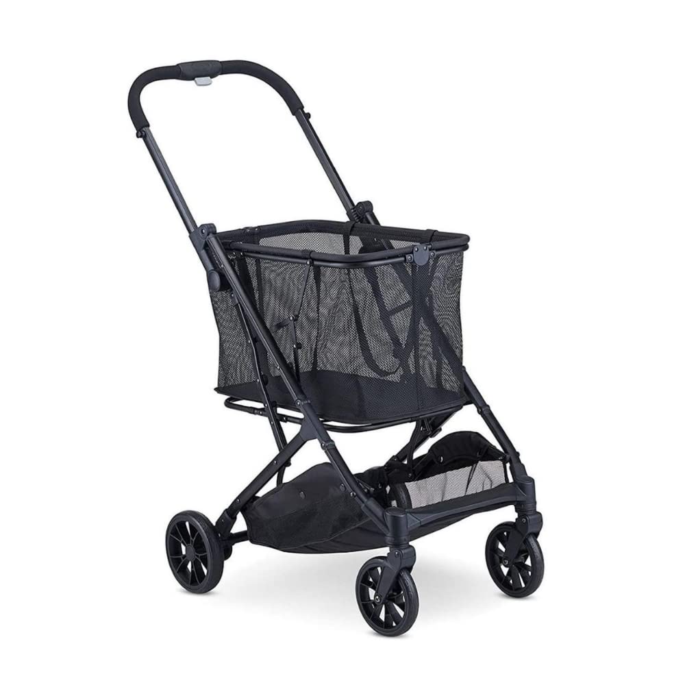 Joovy Boot Shopping Cart - 70 lbs Capacity, Removable Tote, Swivel Tires, One-Hand Fold & Parking Brake | Perfect for Grocery Shopping, Mall Trips & Outdoor Markets (Black Frame)