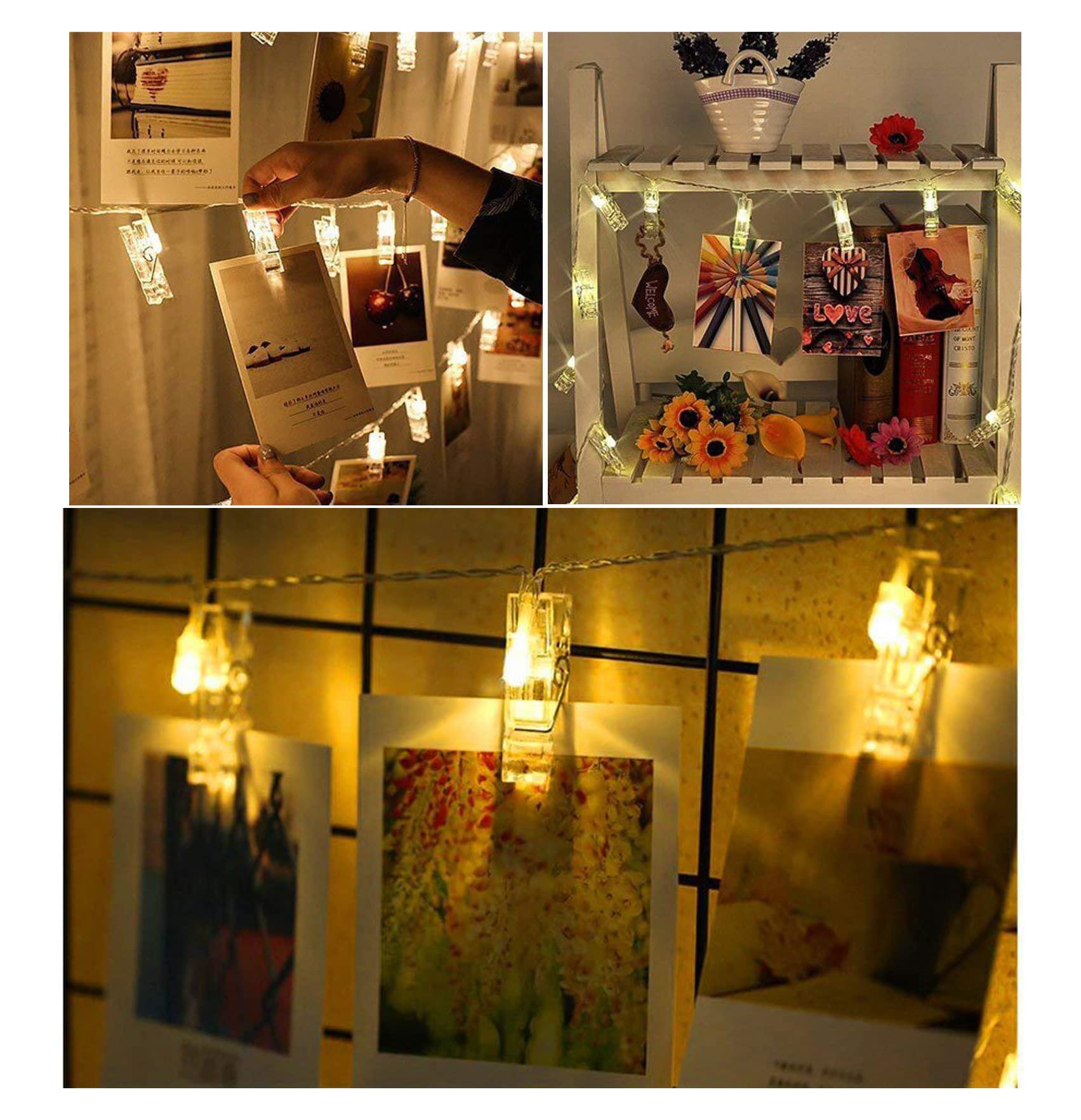 Tangyole LED Photo Clip String Lights - Battery Operated for Picture Display & Decor