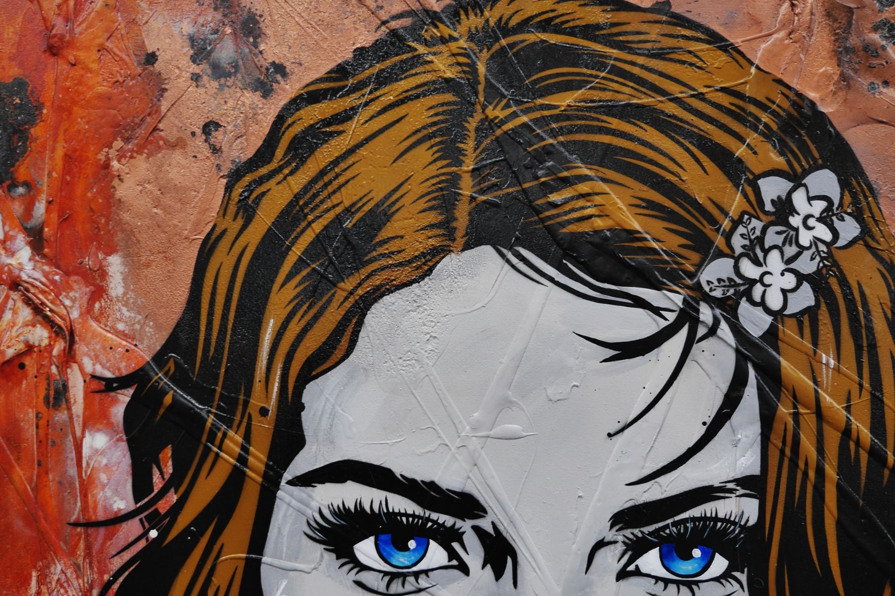 140cm x 100cm Coffee Girl Textured Urban Pop Art Canvas Painting - Modern Wall Decor for Living Room, Bedroom & Office