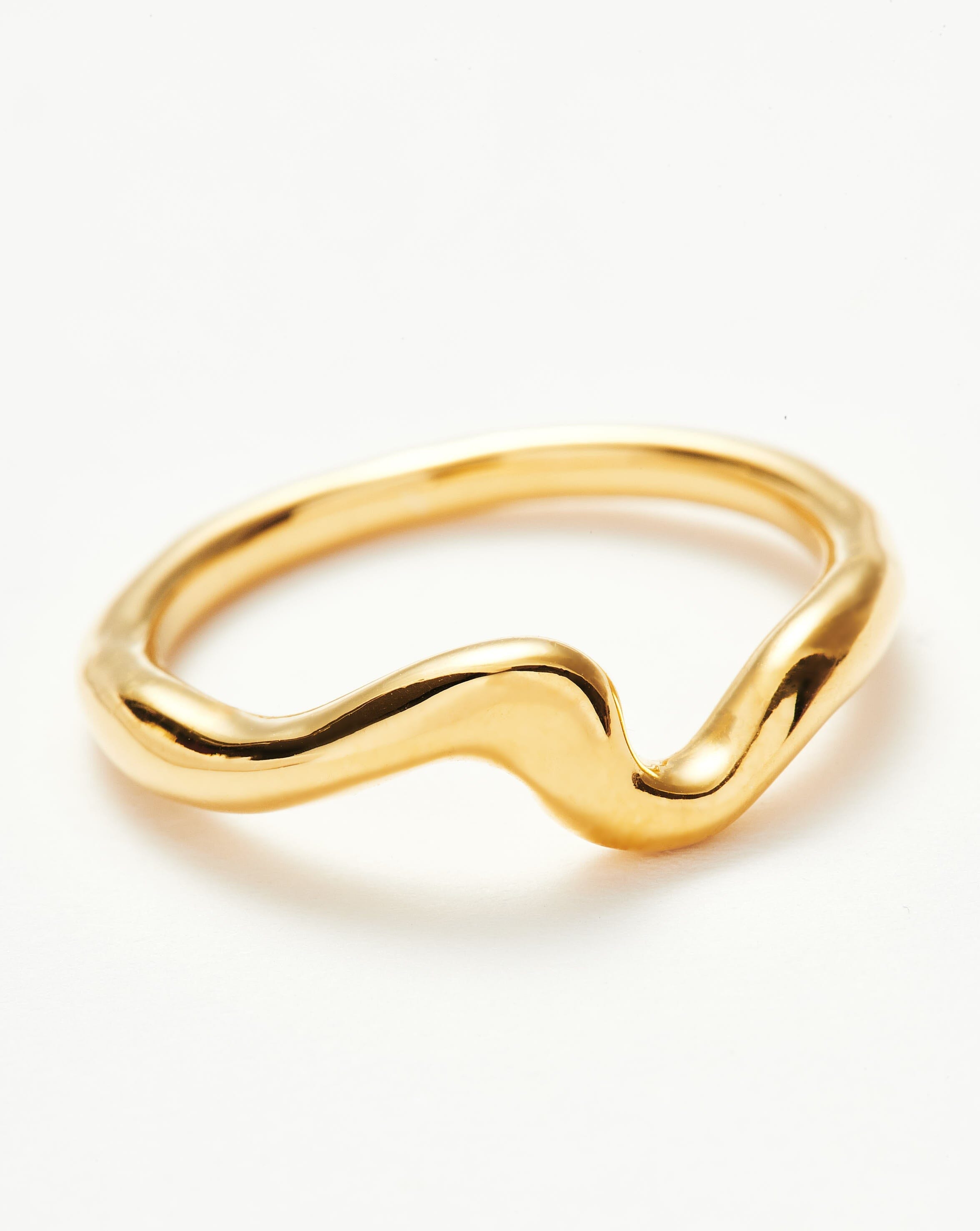Molten Wave Stacking Rings Set - 18k Gold Vermeil Layered Rings for Women | Perfect for Everyday Wear, Stacking & Gift Giving