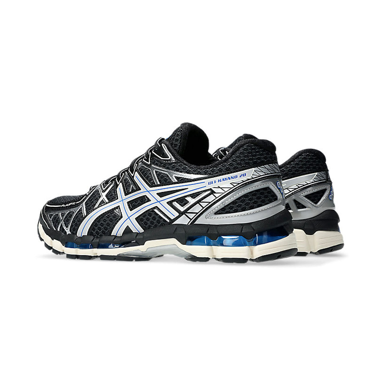 ASICS GEL-Kayano 20 Running Shoes for Men - Black/Pure Silver | Stability & Cushioning for Long-Distance Running, Jogging, and Gym Workouts