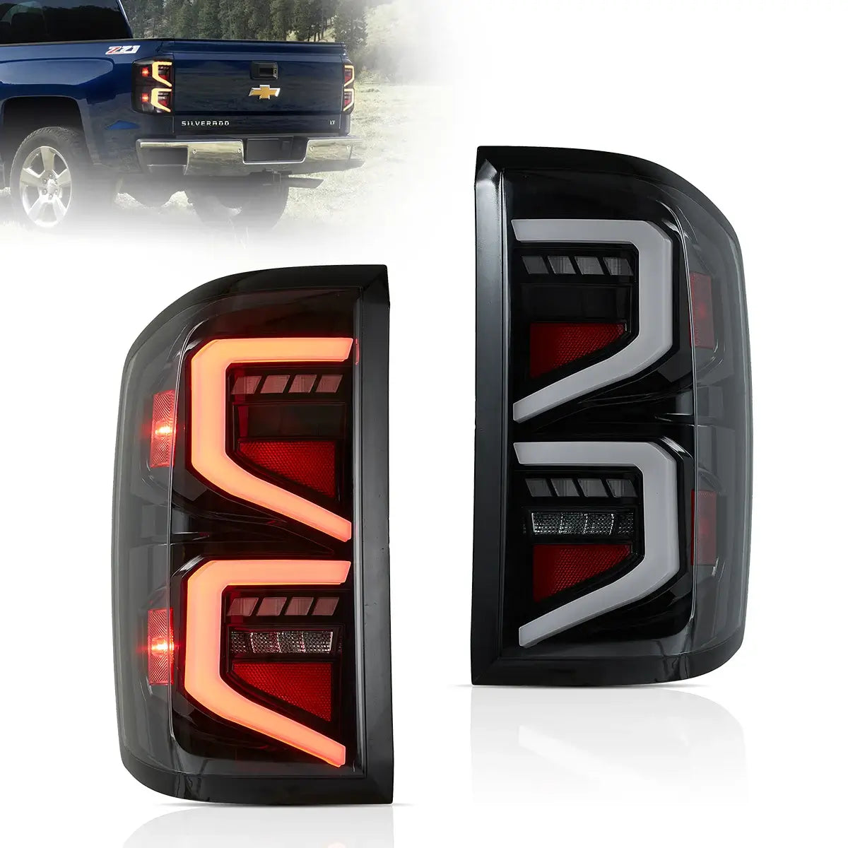 2014-2018 Chevrolet Silverado LED Tail Light Assembly with Dynamic Welcome Lighting - Durable Replacement for Enhanced Visibility & Style | Perfect for Night Driving, Off-Roading & Custom Truck Upgrades