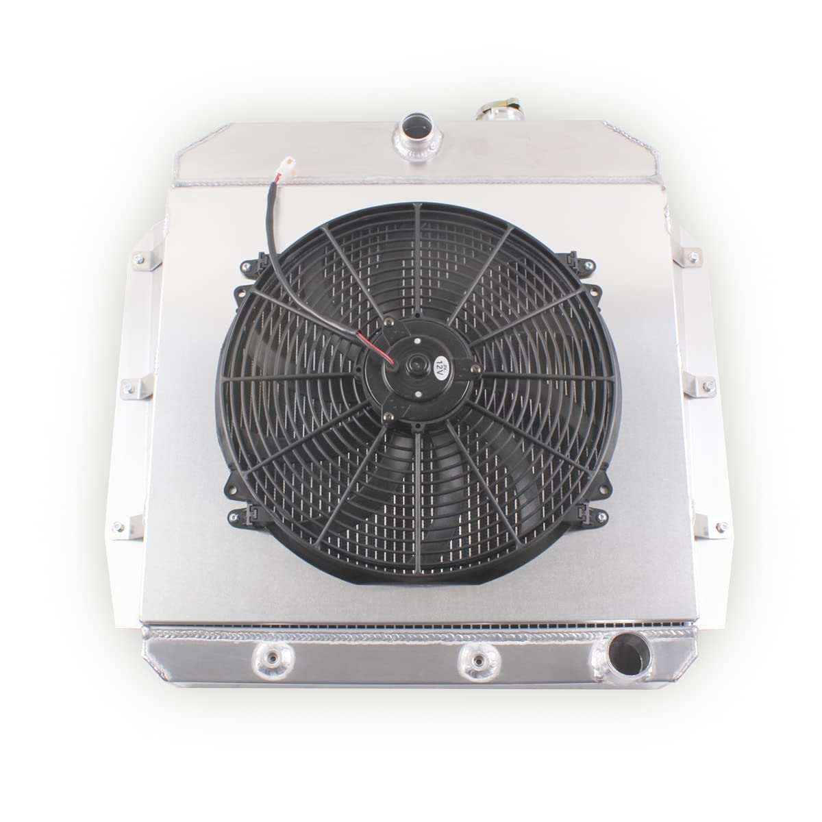 3-Rows Aluminum Radiator with Fan Shroud for 1955-1959 Chevy/GMC 100/150 C/K Pickup L6/V8 - Heavy Duty Cooling System for Classic Truck Restoration & Hot Rod Builds