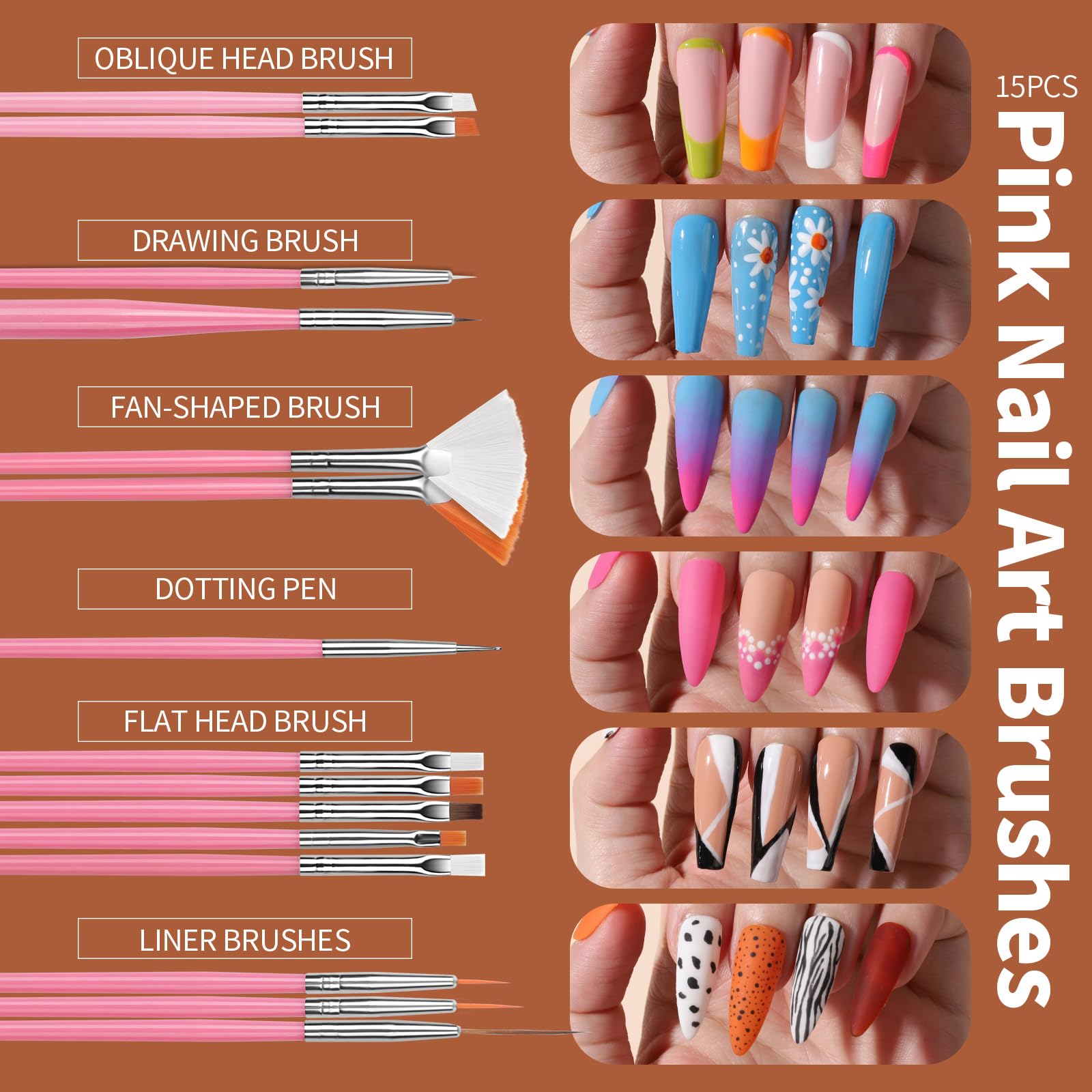 FANDAMEI Professional Nail Art Kit - 48 Pieces Nail Design Tools Set with Brushes, Dotting Pens, Glitter Powder, Sequins, Foil Flakes & Rhinestones | Perfect for DIY Manicure, Home Salon, Party Nail Designs & Gift for Nail Lovers