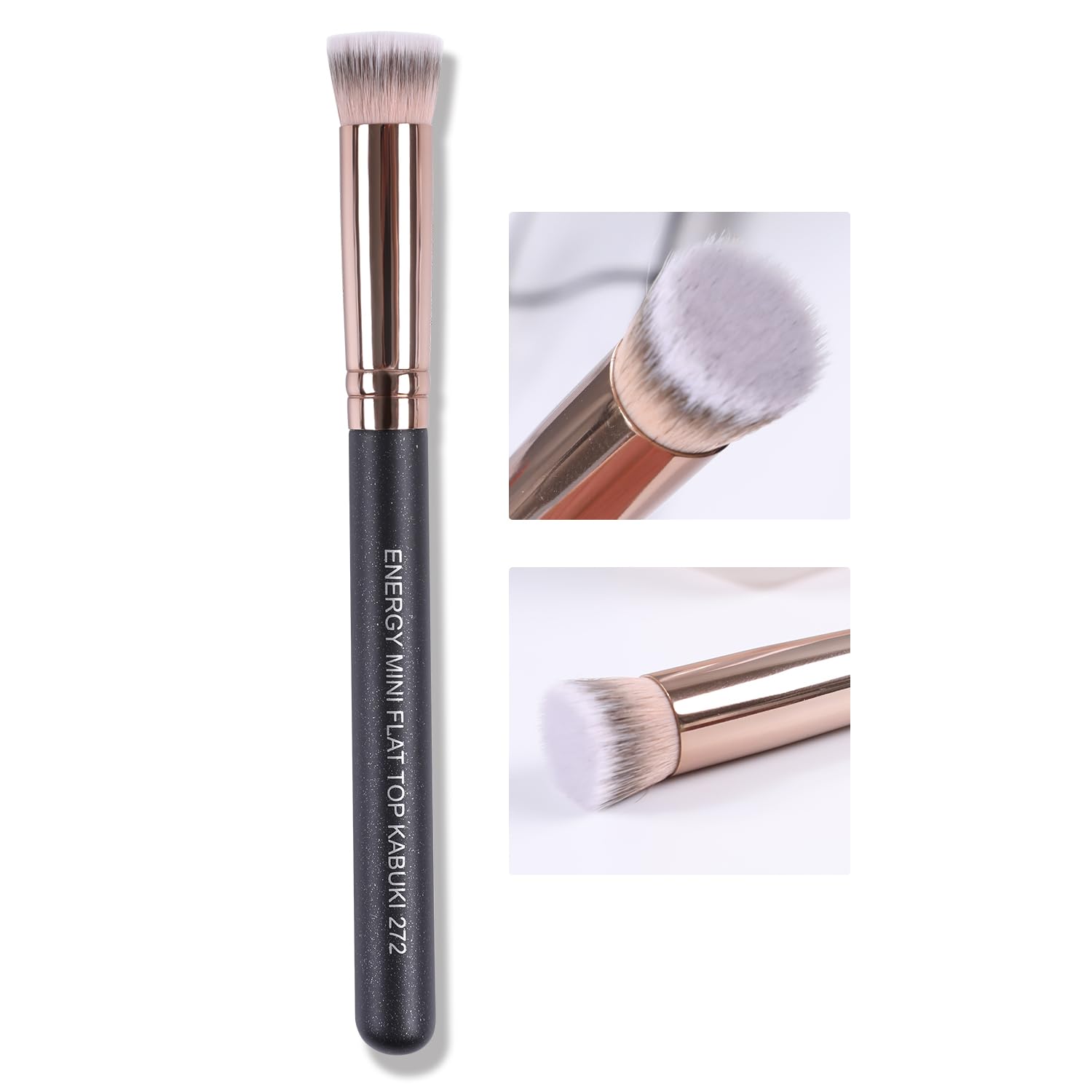 Mini Flat Top Concealer Brush - Vegan Synthetic for Liquid, Cream & Powder - Perfect for Under Eye & Setting