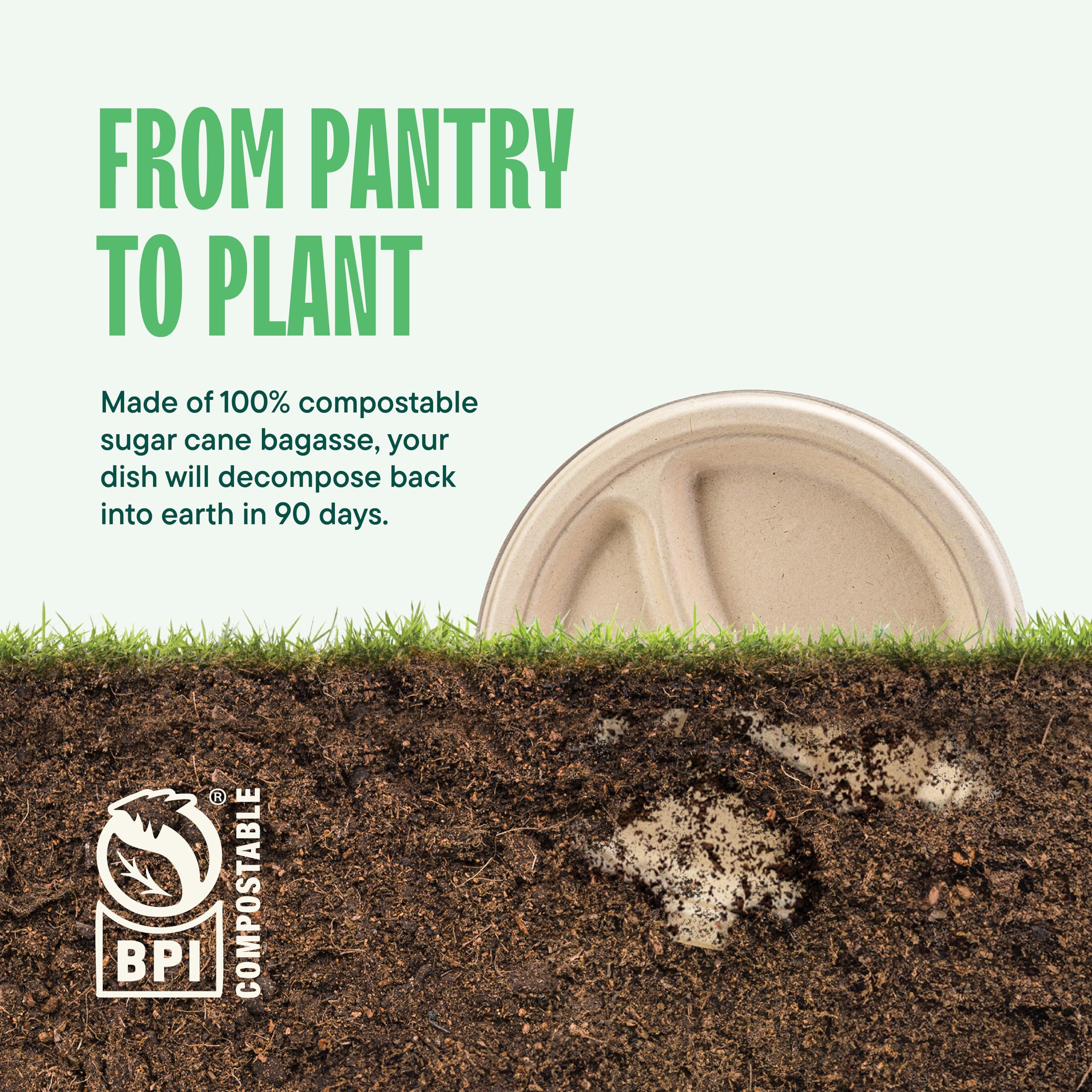 Eco-Friendly 10 Inch Compostable Paper Plates [500 Count] - Heavy-Duty Biodegradable Dinner Plates with Compartments | Made from Sustainable Sugarcane Bagasse | Perfect for Parties, Picnics & Catering Events | Natural Brown Disposable Plates [Case of 4/125 Pack]