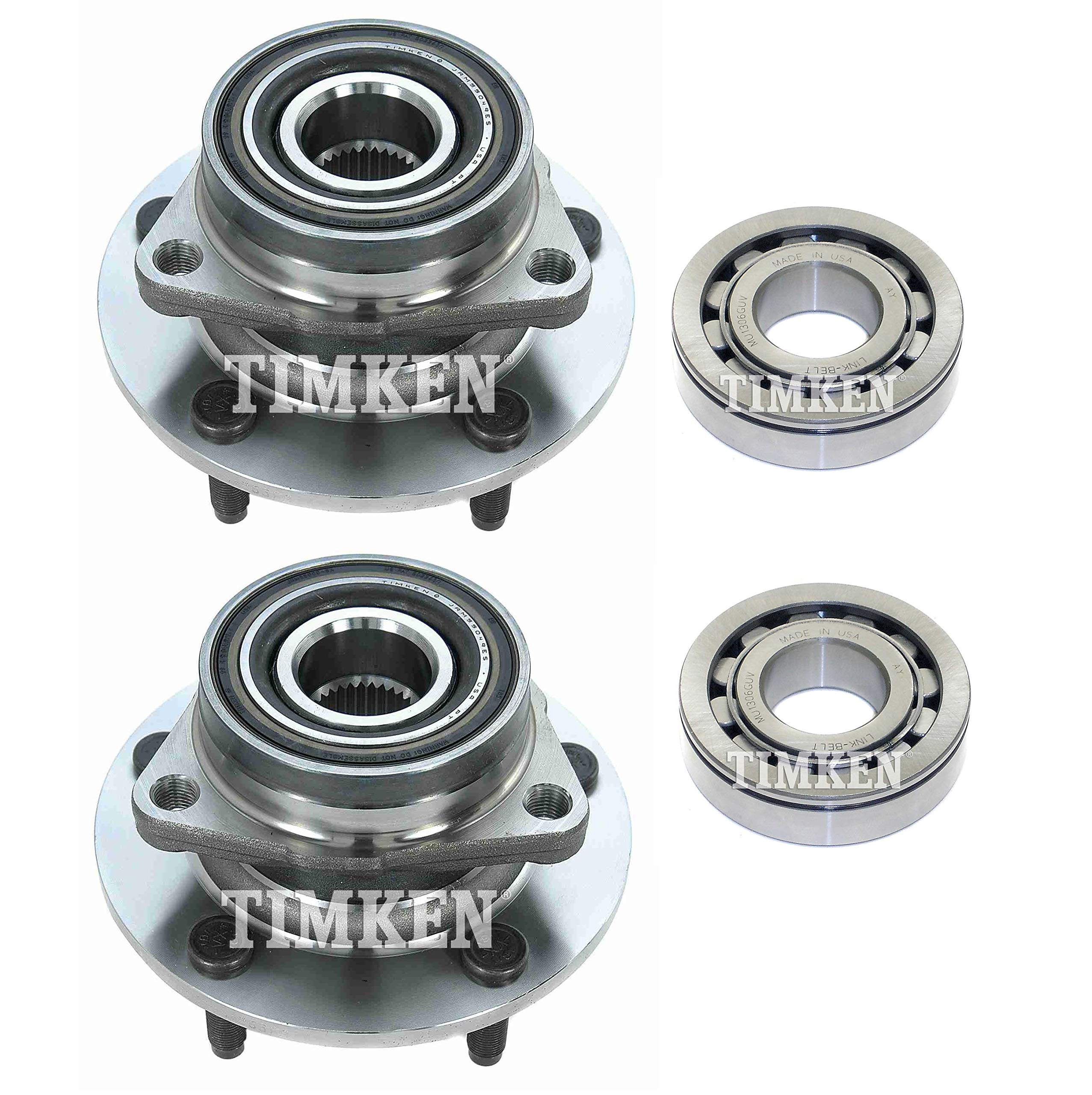 Timken Front & Rear Wheel Bearings & Hubs Kit for Dodge Ram 1500 4WD 2-Wheel ABS - Replacement Parts for Smooth Ride & Off-Road Performance