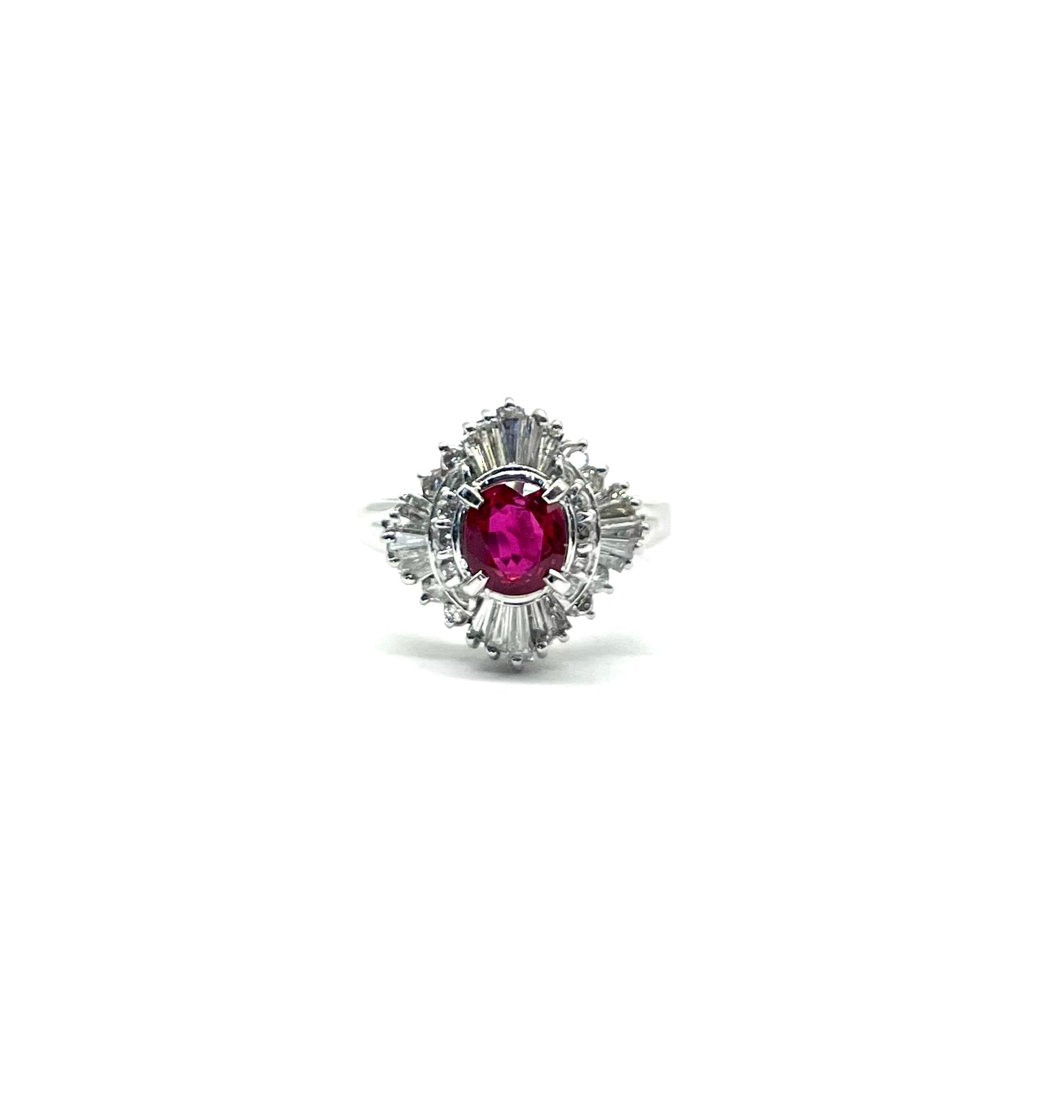 Vintage Platinum Ruby and Diamond Ring for Women - Antique Elegant Jewelry for Engagement, Wedding, Anniversary & Special Occasions