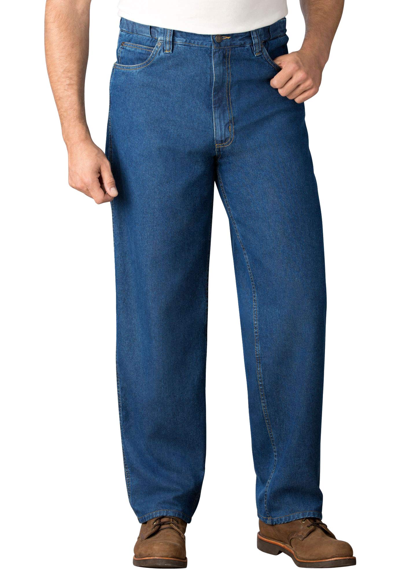 Big & Tall Men's Relaxed Fit Jeans with Expandable Waist - King Size Comfort for Casual Wear & Everyday Use