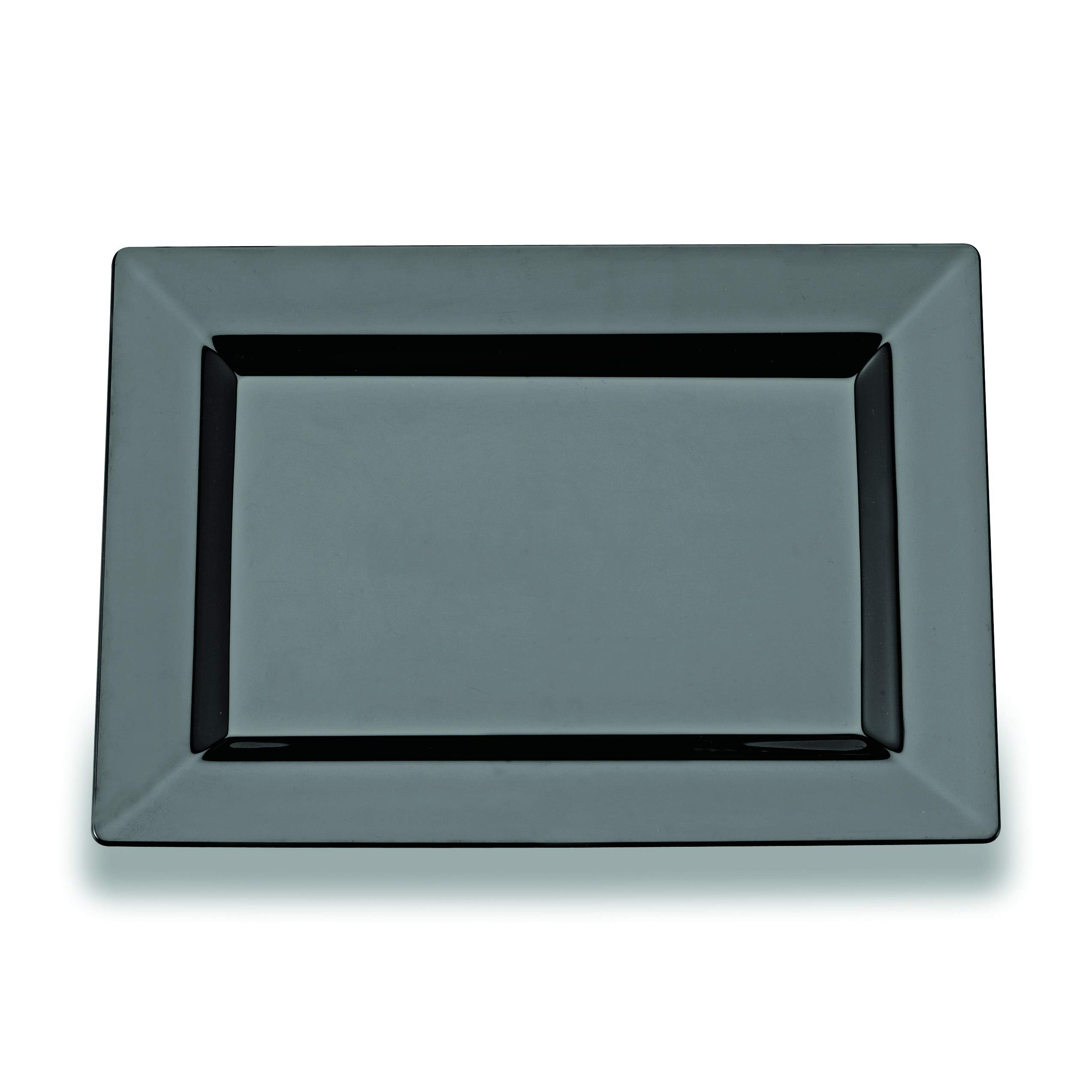Premium 13.5 x 8.5 Inch Black Rectangle Dinner Plates - Set of 120 - Elegant Modern Tableware for Restaurants, Catering & Home Dining - Durable Porcelain Plates for Buffets, Parties & Everyday Use