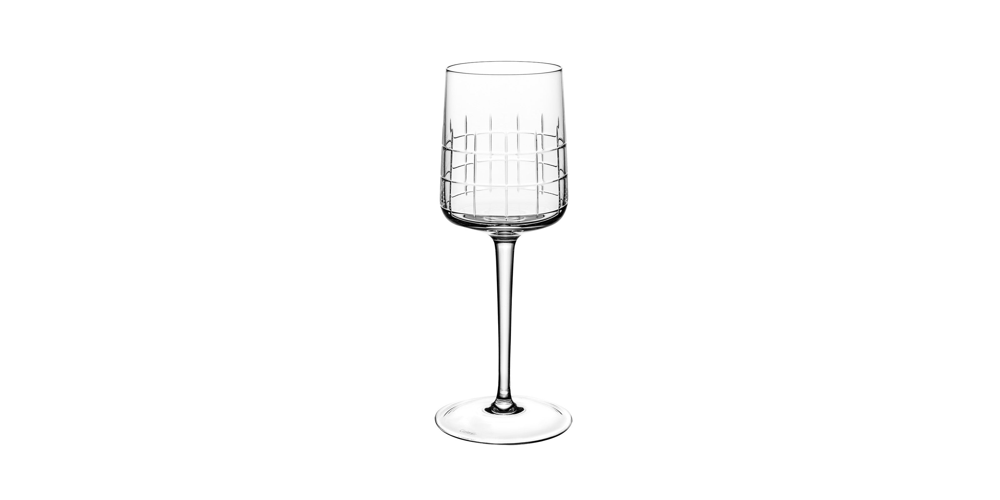 Christofle Graphik Crystal Water Glass - Elegant Stemware for Fine Dining, Weddings & Special Occasions