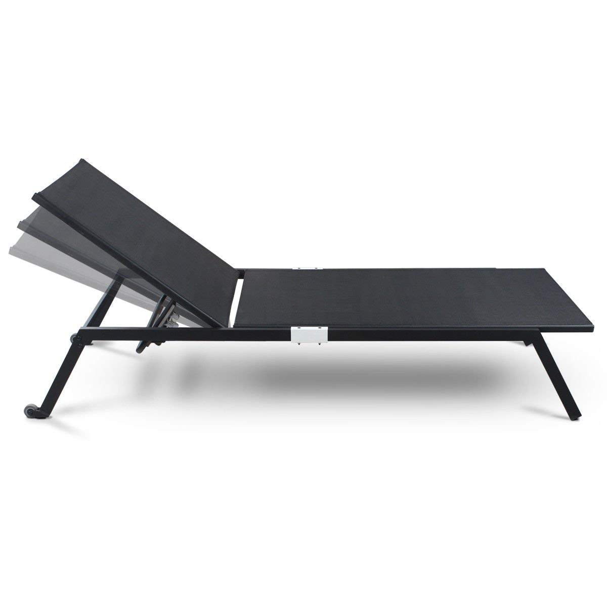 Adjustable Chaise Lounge Chair for Outdoor, Patio, Pool & Beach - Folding Armless Sun Lounger with Adjustable Backrest - Perfect for Relaxing, Sunbathing & Lounging by the Pool, Garden or Backyard