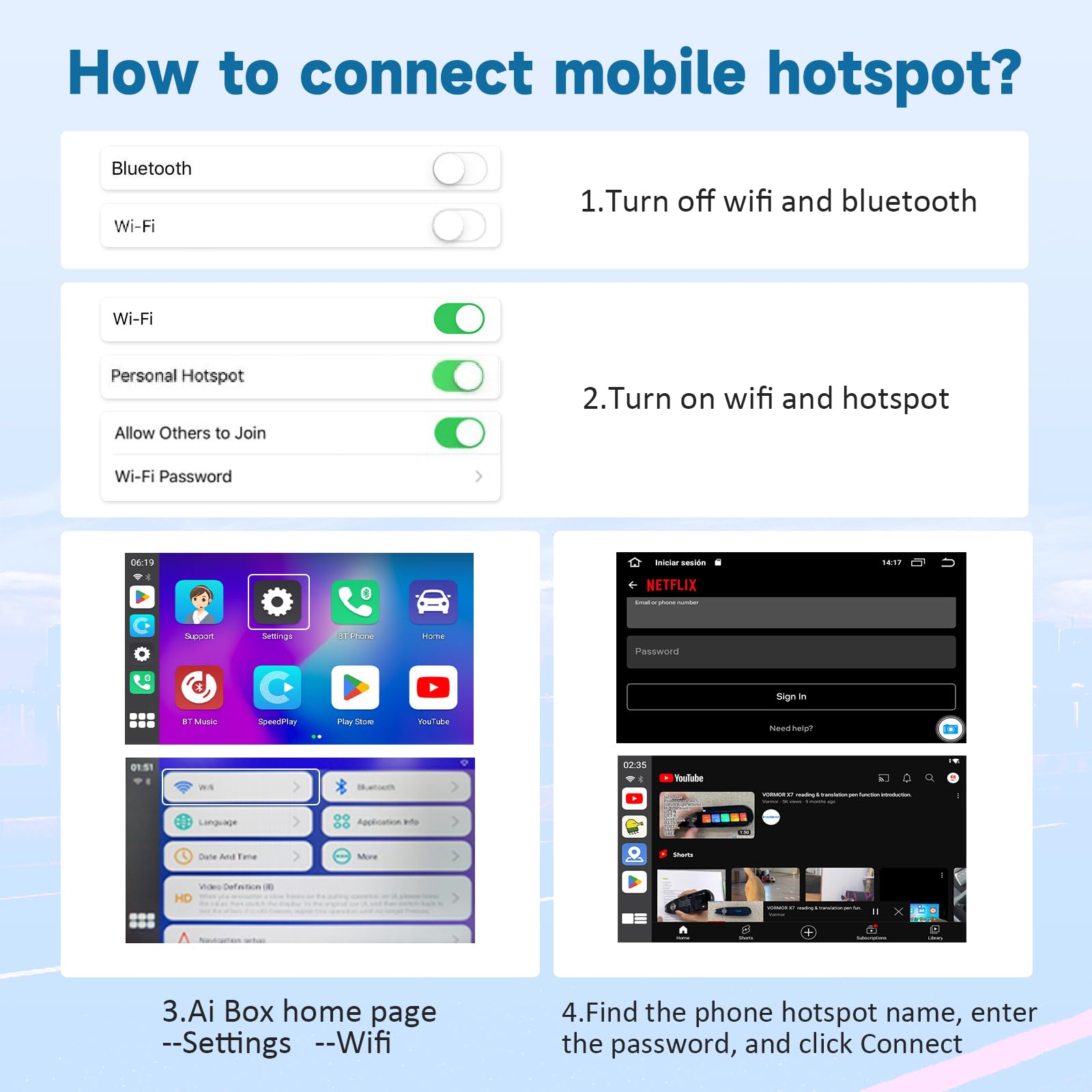 Wireless CarPlay Adapter for iPhone & Android - 5GHz WiFi Android Auto Dongle with Netflix, YouTube, TikTok Support | Factory Wired CarPlay to Wireless Converter | TF Card Slot & Screen Mirroring | Perfect for Long Road Trips & Daily Commuting