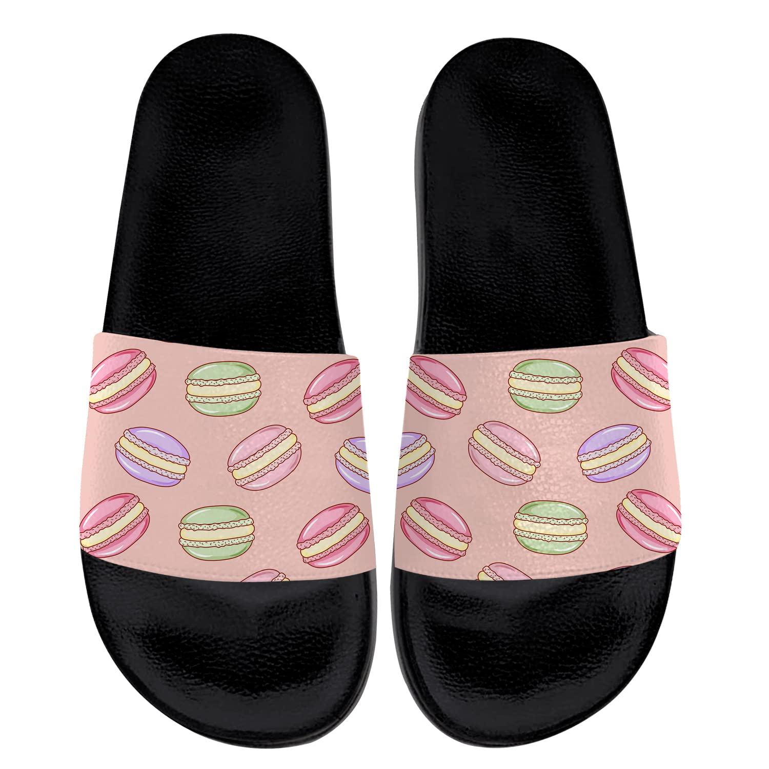 Macaron Sandals for Women & Men - Sweet Dessert Slides Slippers - Comfortable Shower & Beach Shoes - Cute Home Slippers - Perfect Gift for Boys & Girls - Ideal for Summer, Poolside, and Indoor Relaxation