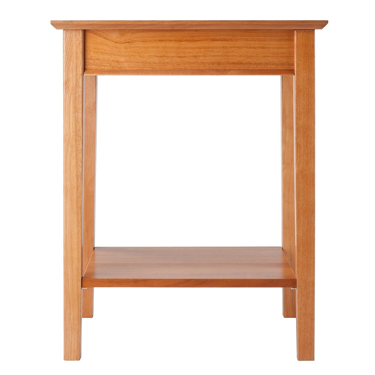 Winsome Studio Honey Brown Beech Wood End Table or Printer Stand - Compact Home Office Desk, Living Room Side Table, Bedroom Nightstand - Durable & Stylish Furniture for Small Spaces