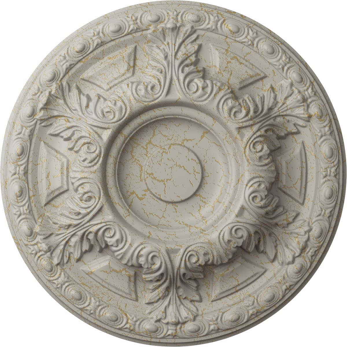 Ekena Millwork CM24GAPCC Granada 24-Inch Ceiling Medallion - Hand-Painted Cream Crackle Finish, 23.5