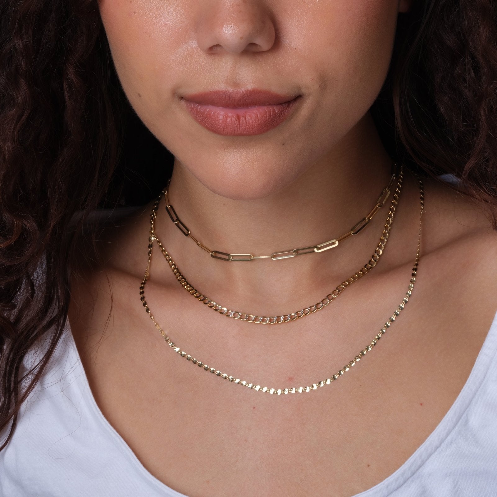 10k Solid Yellow Gold Classic Mirror Chain Necklace for Women - Perfect for Everyday Wear, Parties & Gifts