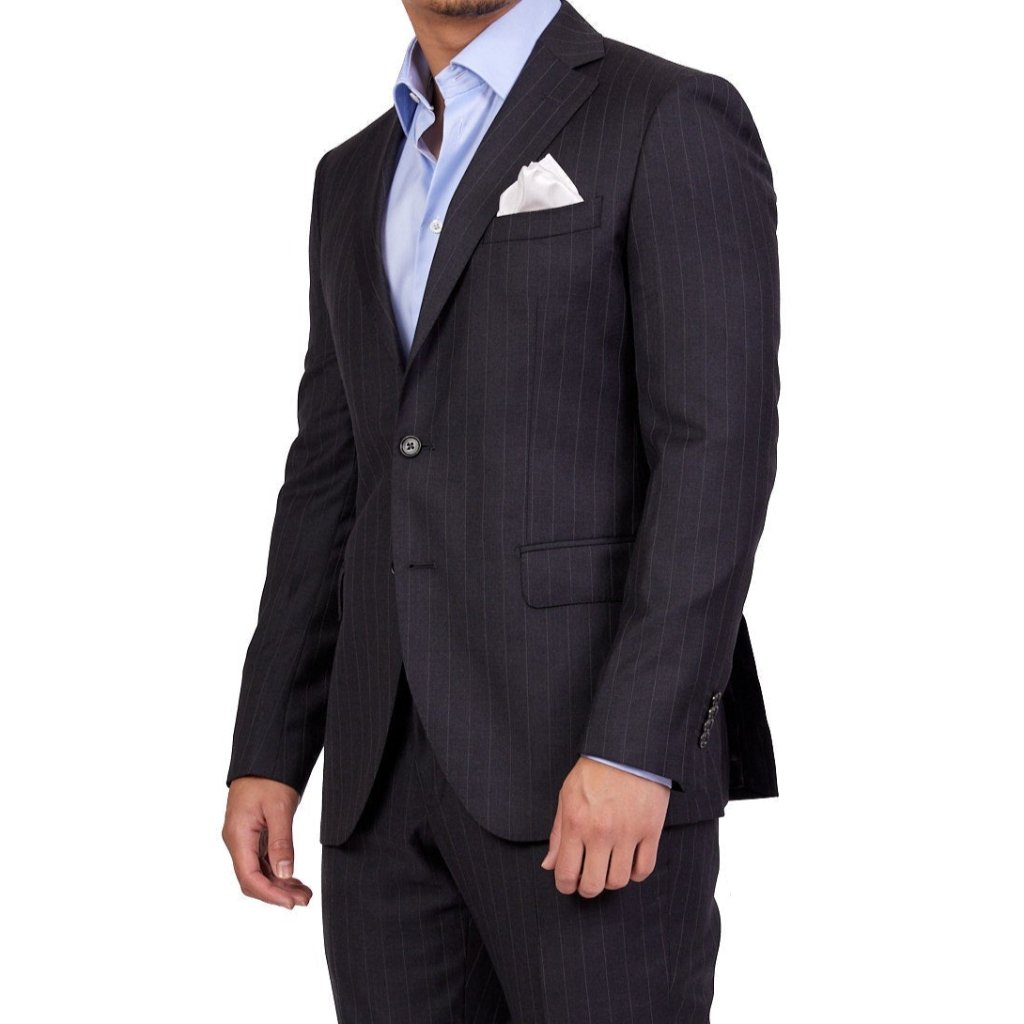 Henry Sartorial Boston Wool Suit for Men - Premium Charcoal Gray Business Suit - Perfect for Office, Weddings & Formal Events (Size Large)