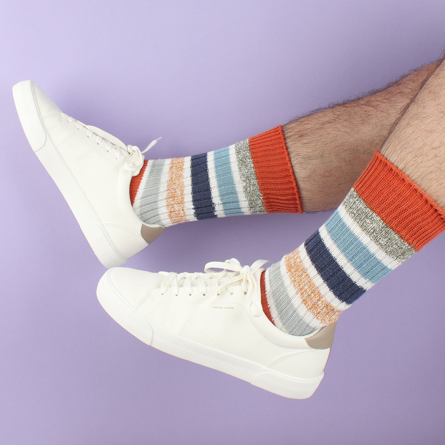 Men's Pantone Stripe Cotton Socks - Comfortable & Breathable Crew Socks for Casual Wear, Work & Gym - Pack of 3 Pairs
