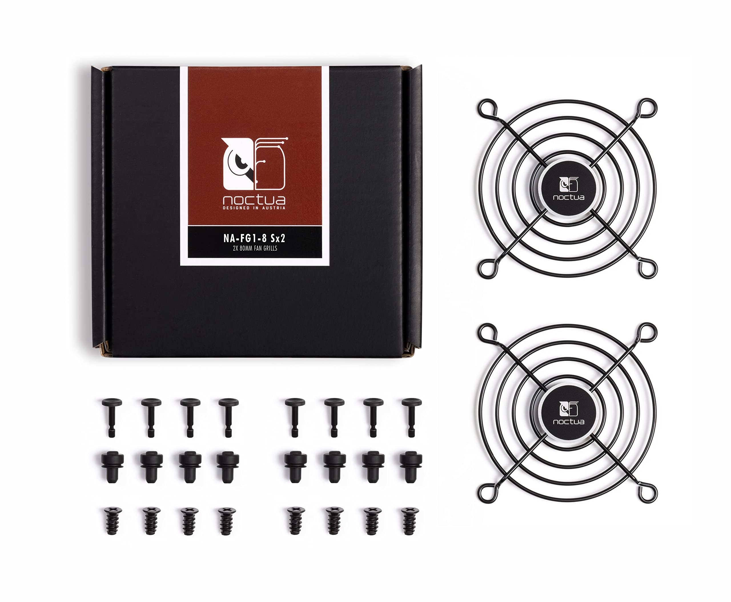 Noctua NA-FG1-7 Sx2 - Premium 70mm Fan Grills Set of 2 (Black) - Ideal for PC Cooling, Case Modding & Noise Reduction