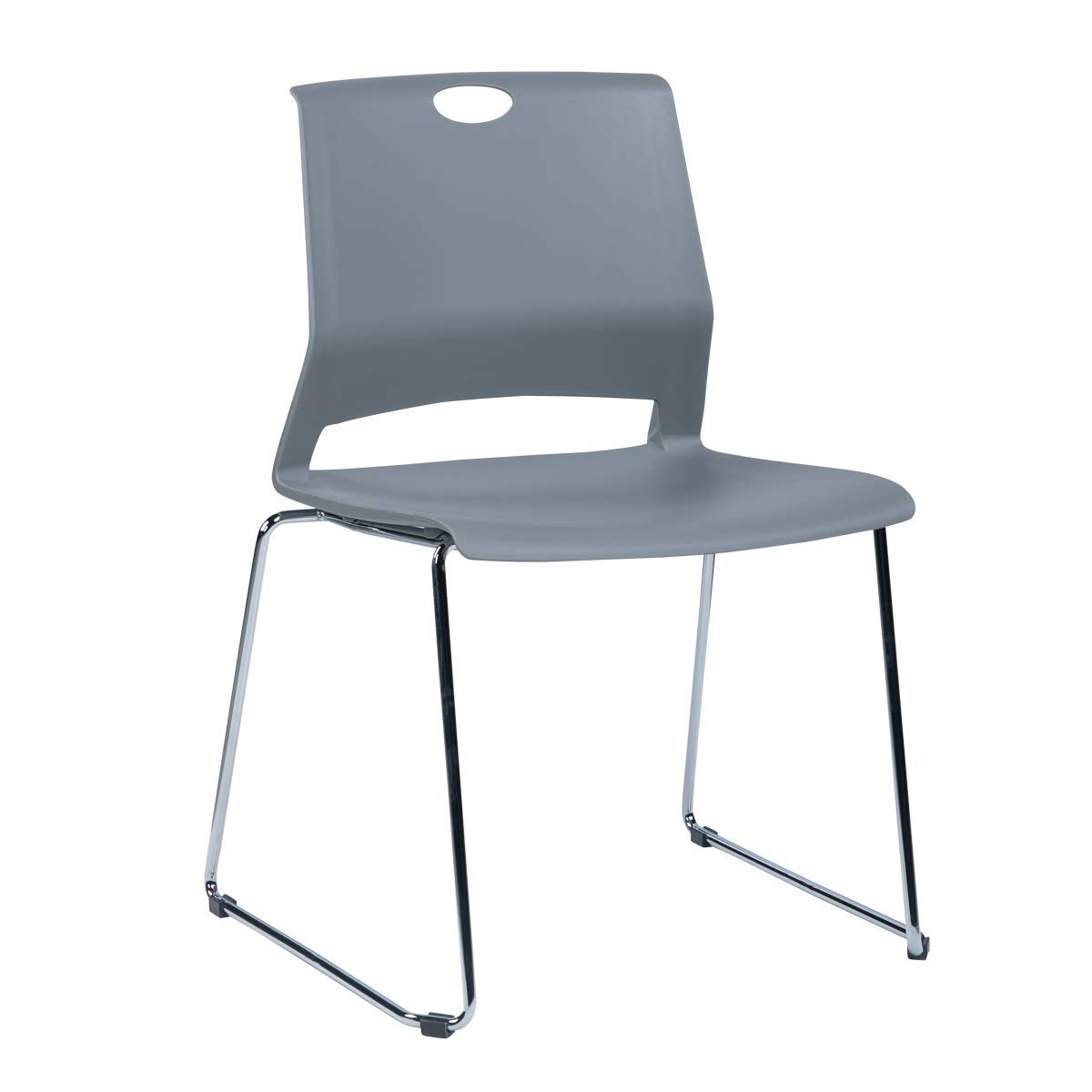 Modern Gray Stackable Chairs for Waiting Room - Set of 4, Space-Saving Office Furniture, Perfect for Reception Areas, Lobbies, and Conference Rooms