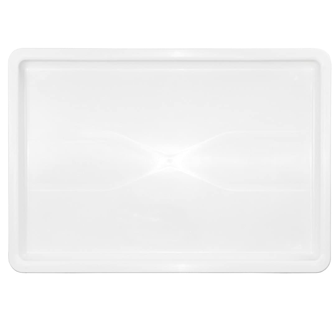 10 Pack Stackable Dishwasher-Safe White Plastic Proofing Box Lids for Pizza Dough - Rectangle Restaurantware Lids Compatible with Dough Boxes (Proofing Boxes Sold Separately) - Perfect for Bakeries, Pizzerias & Commercial Kitchens