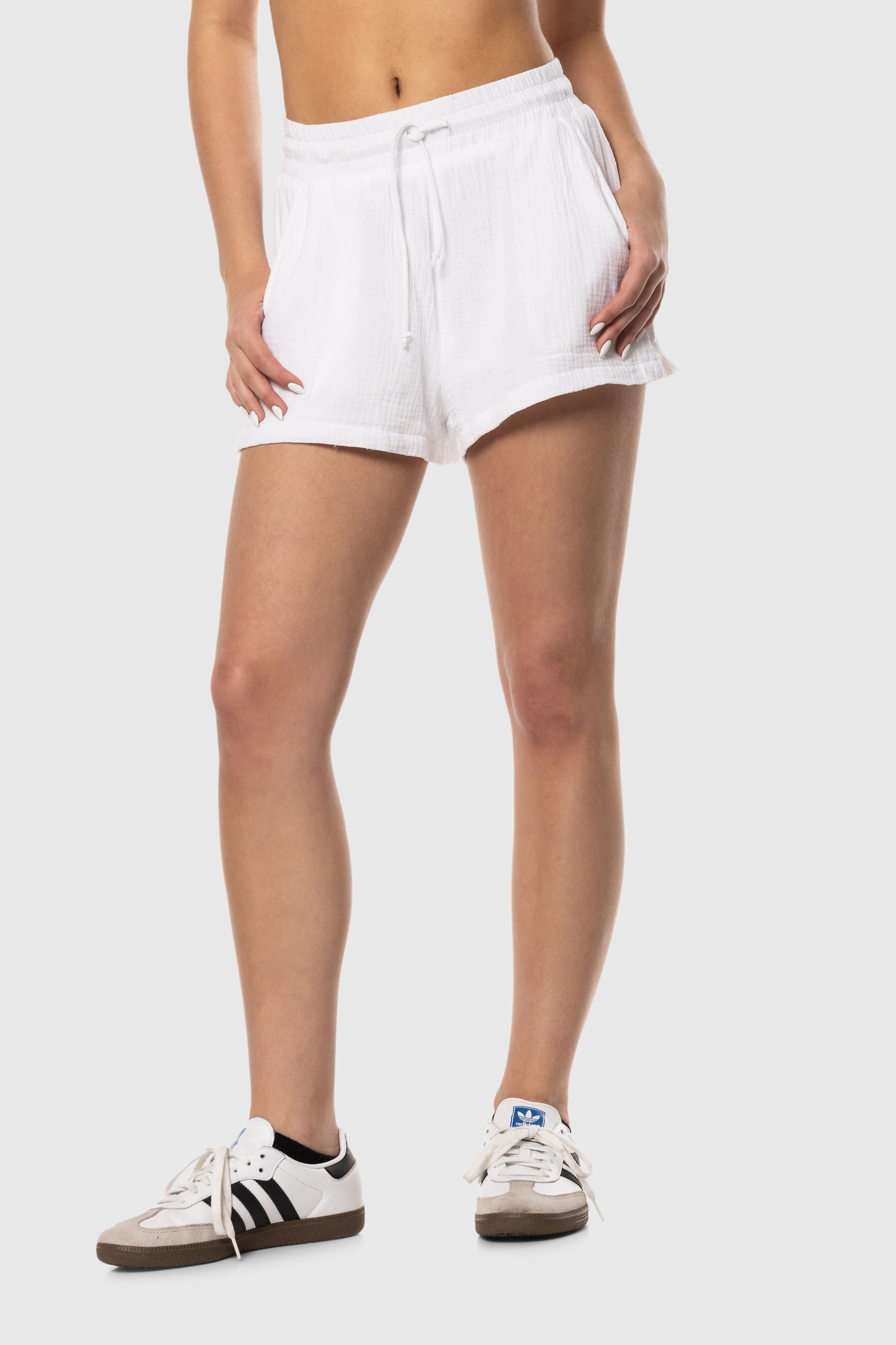 Breeze Shorts for Women - Breathable White Summer Shorts - Perfect for Running, Yoga & Beach Vacations