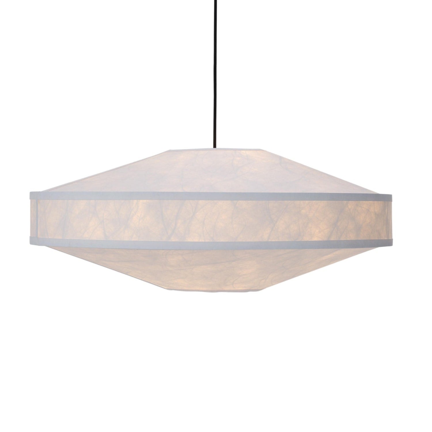 NEW WORKS Kite Pendant Light - 30 Inch (75cm) White Glass Ceiling Lamp - Modern Scandinavian Lighting for Living Room, Bedroom & Dining Room