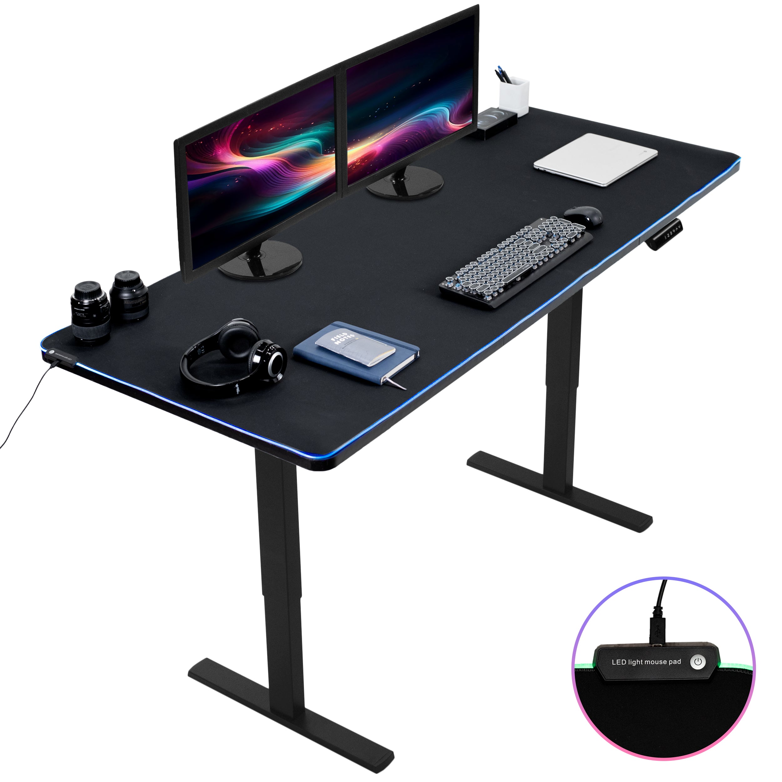 1B Split Top Series Single Motor Electric Standing Desk with Push Button Memory Controller - Perfect for Home Office, Gaming & Study Workspace