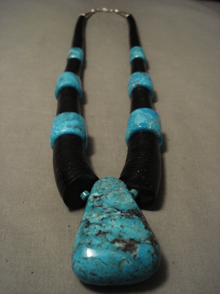 189 Grams Huge Santo Domingo Spiderweb Chunk Turquoise Necklace - Handmade Native American Jewelry for Women, Boho Chic Statement Piece | Perfect for Festivals, Weddings & Special Occasions