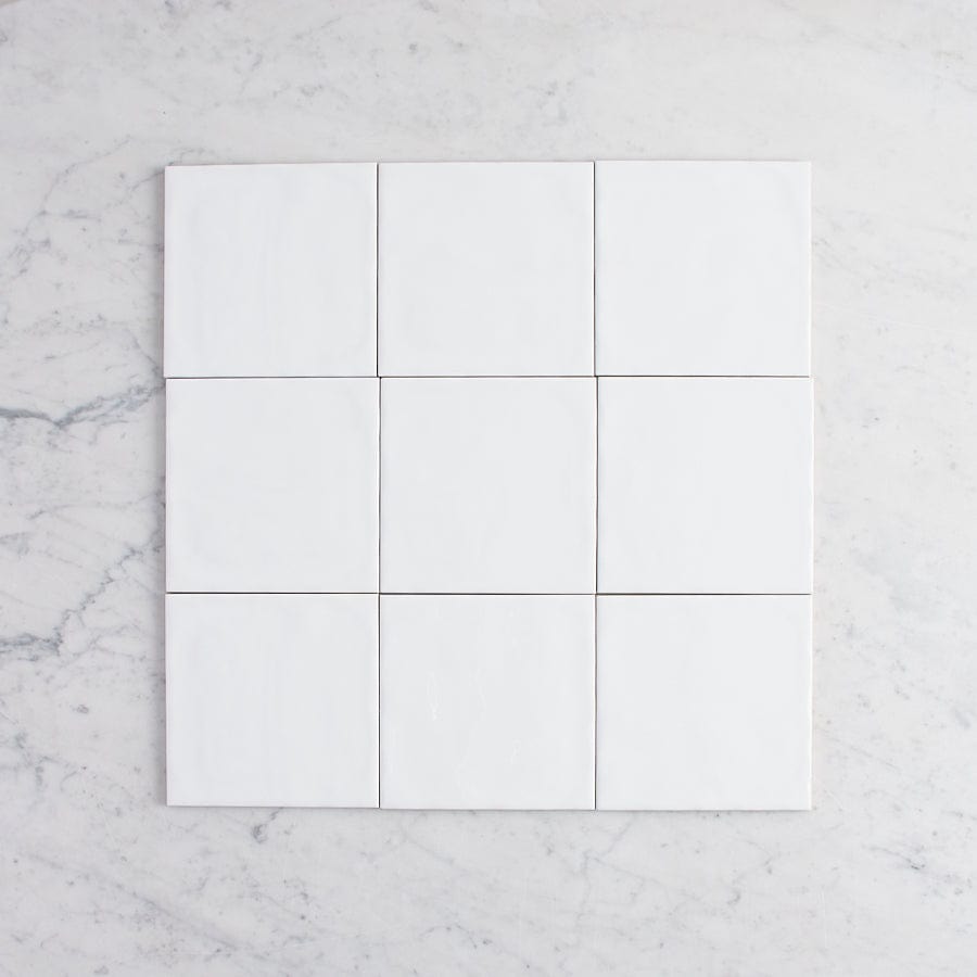 Premium Newport Gloss Large Square White Ceramic Tile - Perfect for Kitchen Backsplash, Bathroom Walls & Modern Flooring