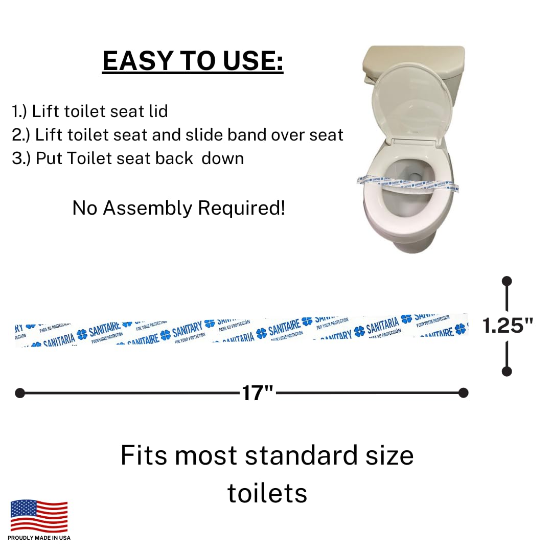 Printed Toilet Seat Bands - Blue & White Disposable Sanitary Covers (17