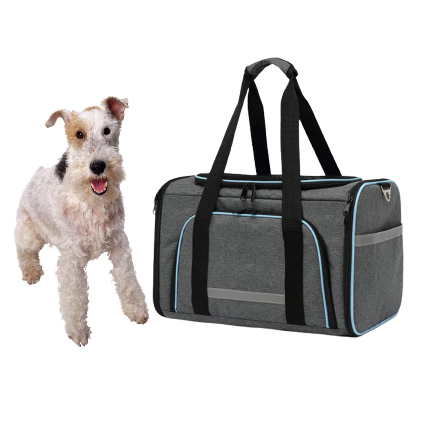 Enakshi Expandable Cat Carrier Collapsible Pet Travel Bag Gray - Portable Soft-Sided Dog & Cat Carrier for Car, Airplane, Vet Visits & Outdoor Adventures